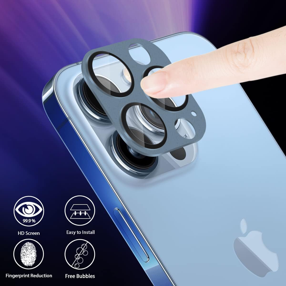 ZeroDamage Camera Lens Protector for Apple iPhone 13 Pro and iPhone 13 Pro Max (2-Pack)