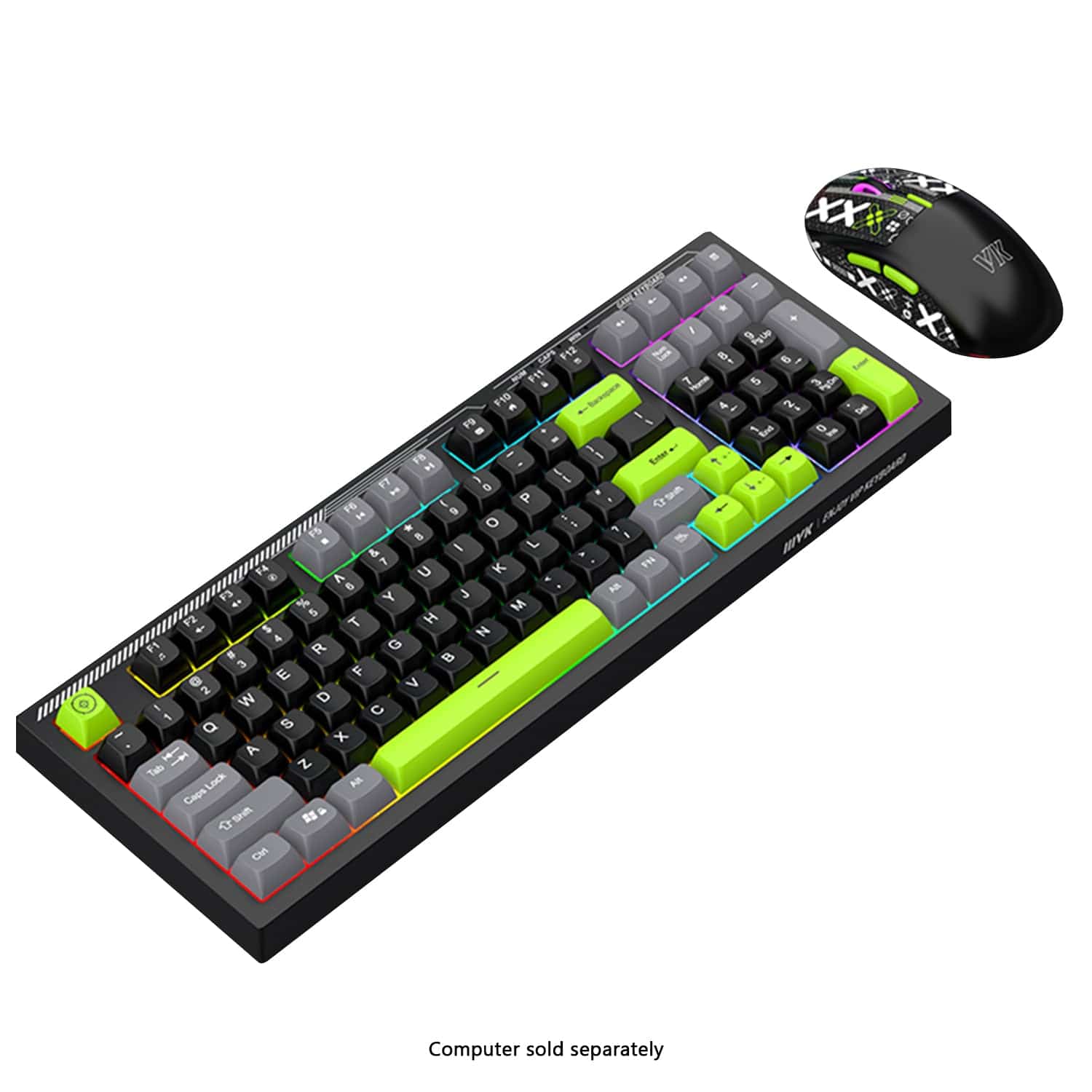 Wired Gaming Keyboard & Mouse Combo - 98 Keys, Anti-Ghosting Multi-Key, 7-RGB Backlights