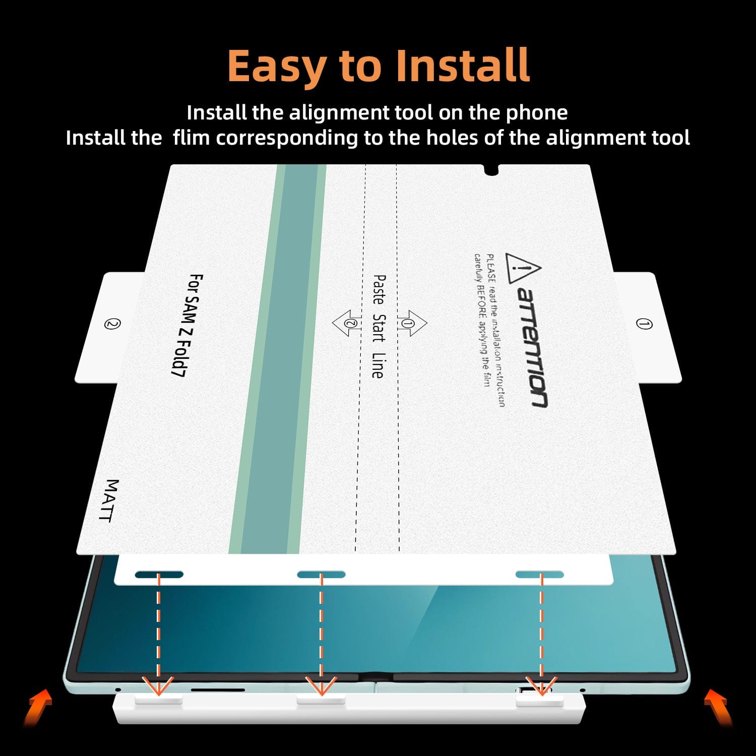 Samsung Galaxy Z Fold7 Screen Protector – Full Body with Alignment Tool, Clear | ZeroDamage