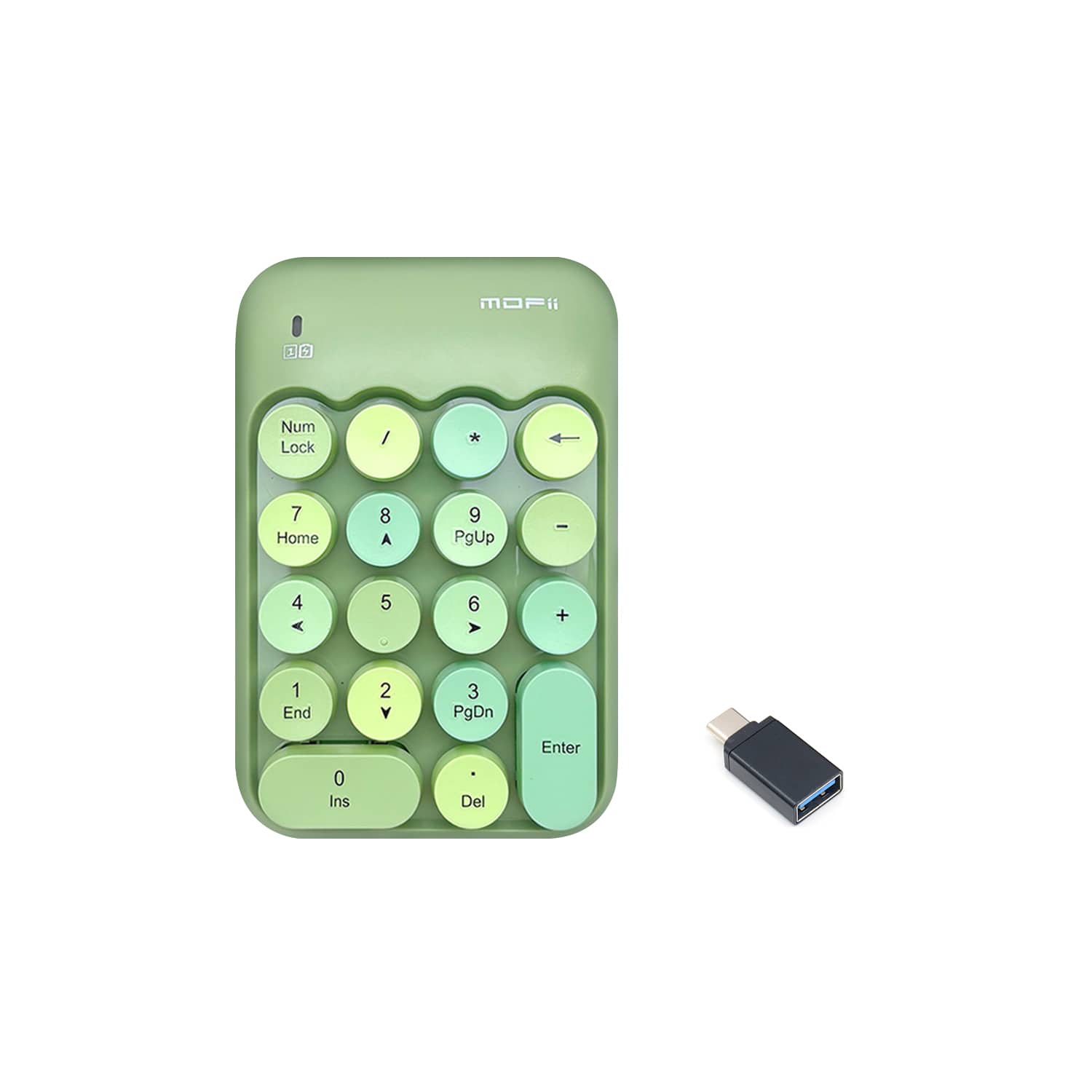 Wireless Numeric Keypad - Retro Ergonomic Design