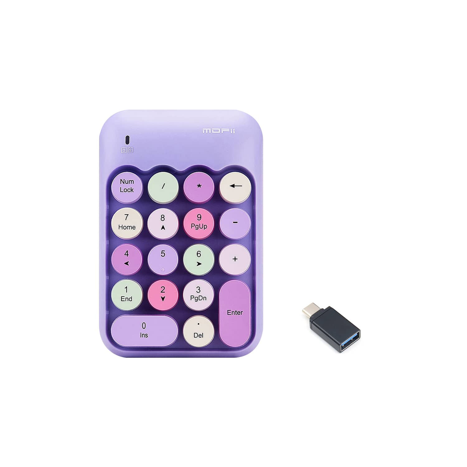 Wireless Numeric Keypad - Retro Ergonomic Design