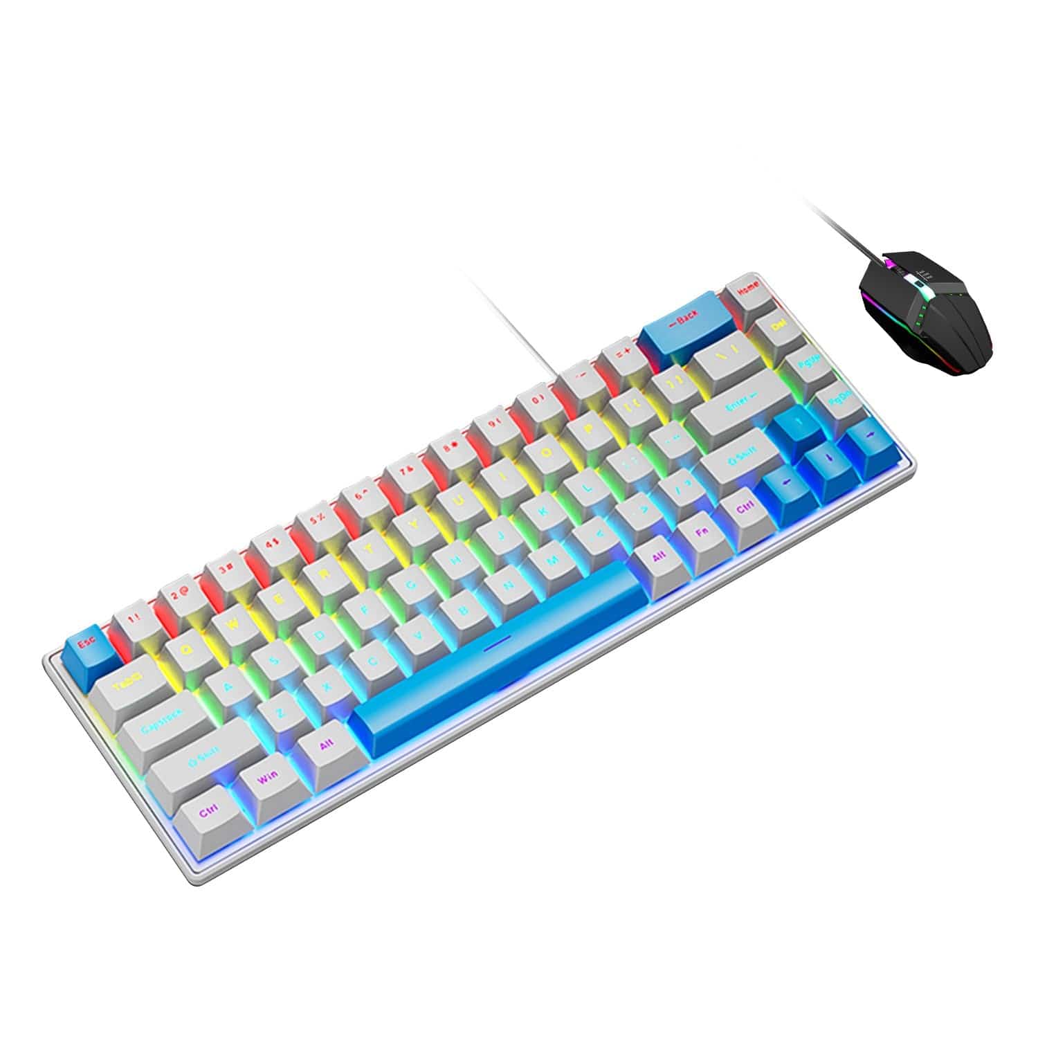 Wired Gaming Keyboard & Mouse Combo - Anti-Ghosting Multi-Key, 68 Keys
