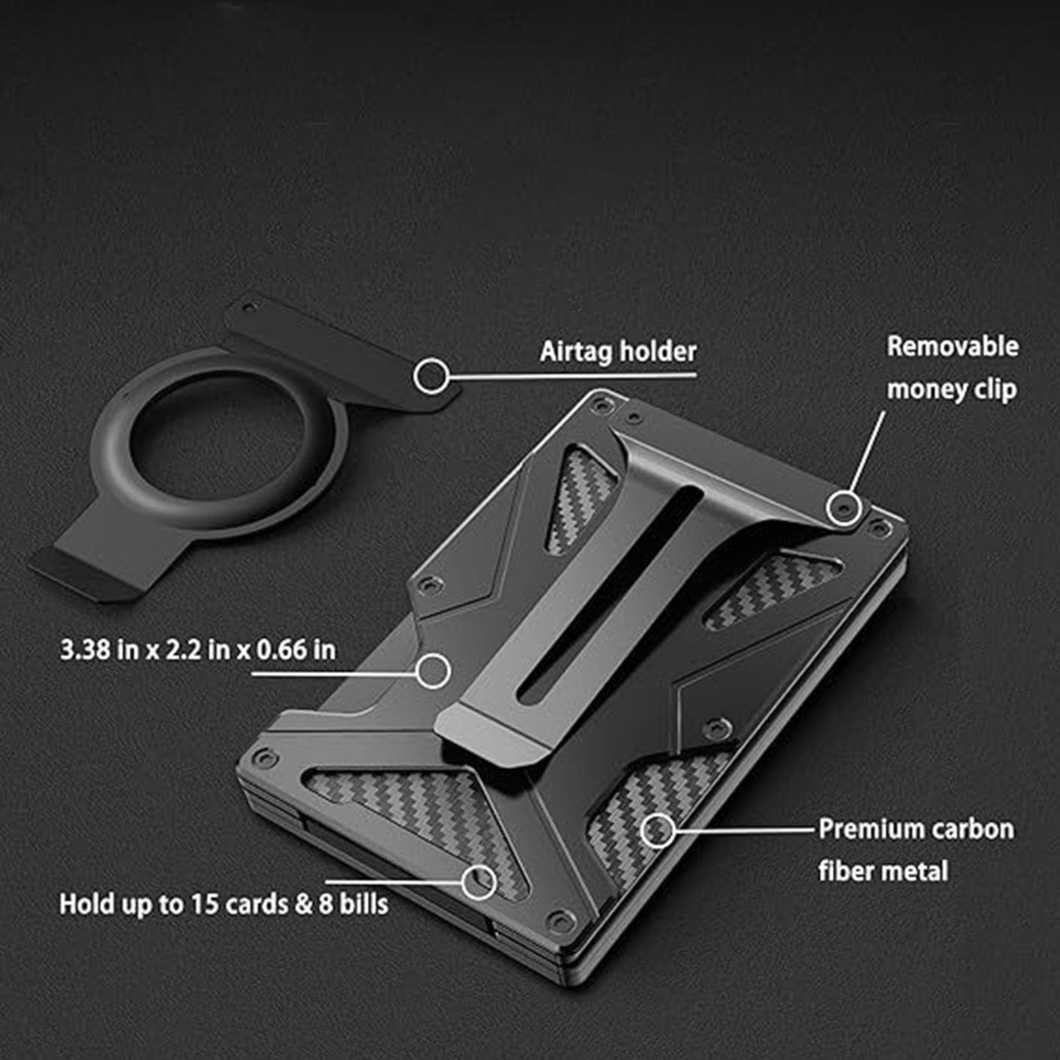 iPhone MagSafe Wallet - Heavy-Duty Card Holder (15 Cards, Carbon Black) | Raider Series