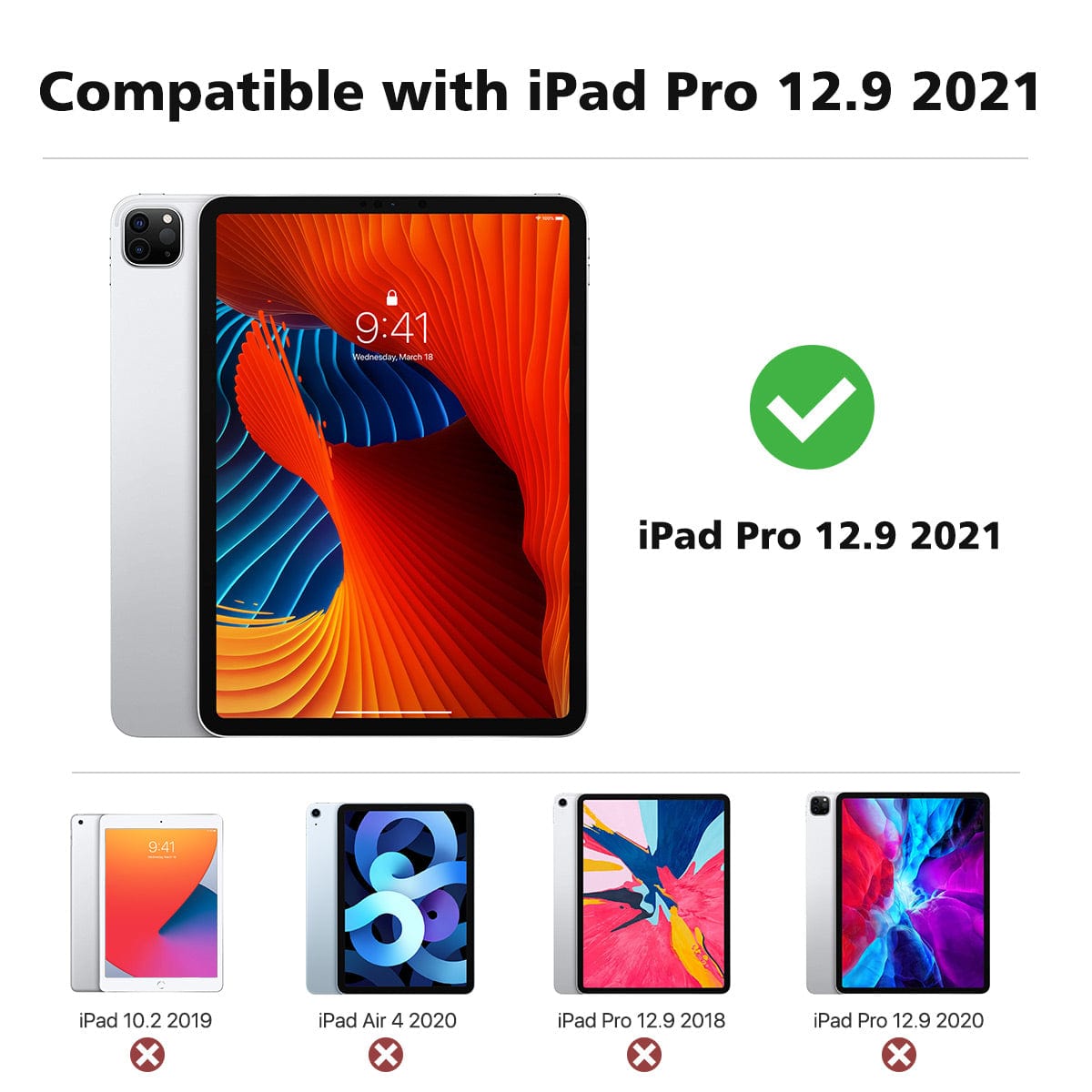 Venture Series Folio Case with Screen Protector - iPad Pro 12.9" (4th-6th Gen)