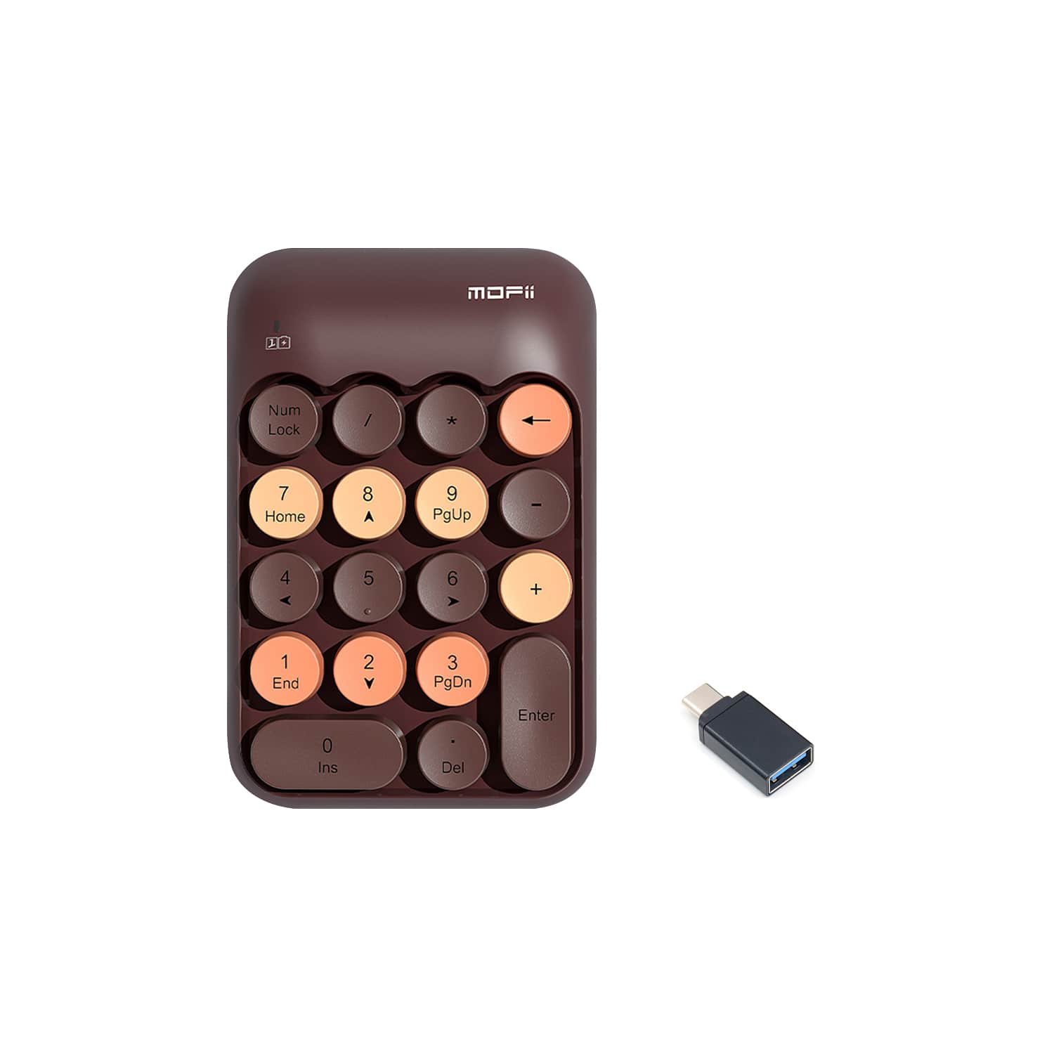 Wireless Numeric Keypad - Retro Ergonomic Design