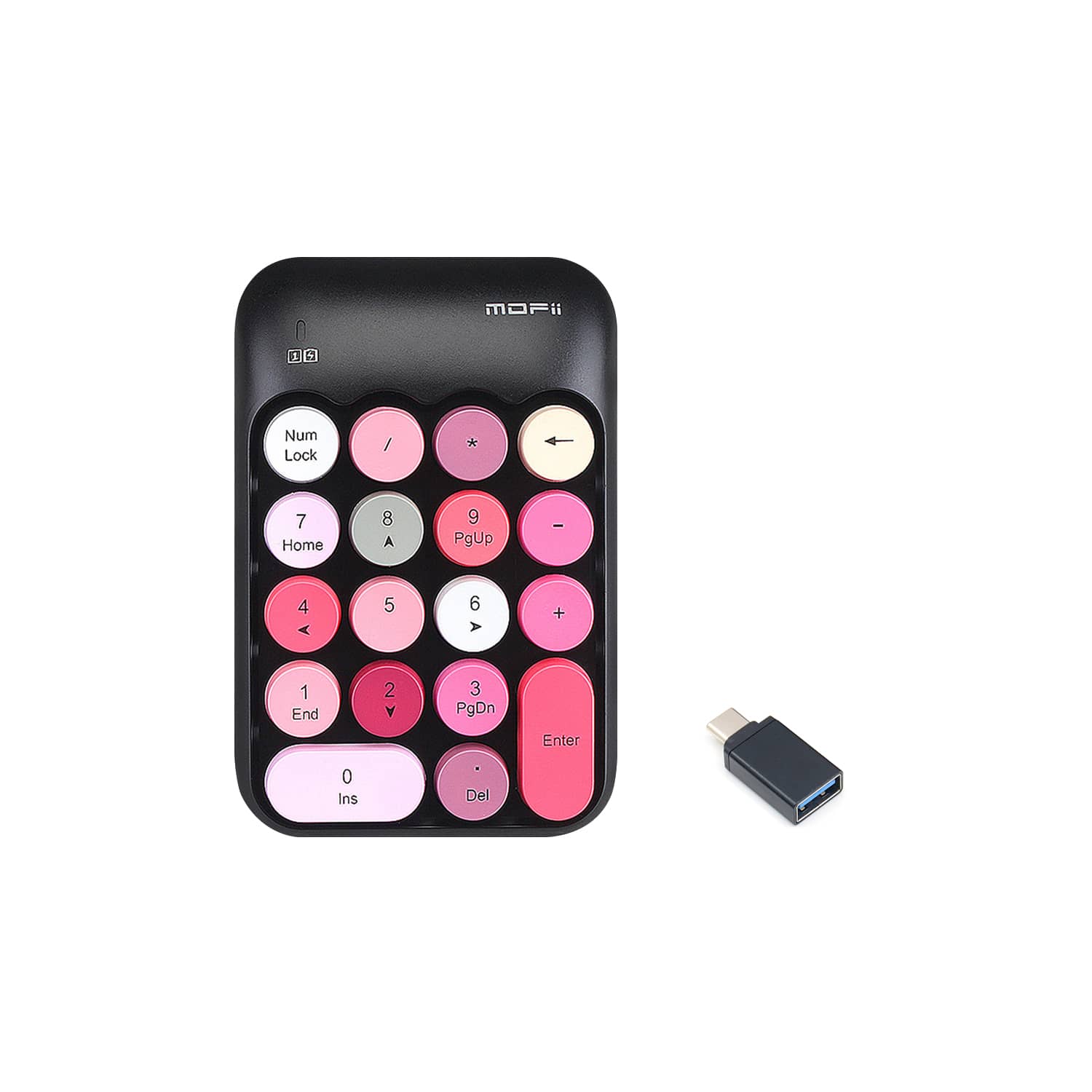 Wireless Numeric Keypad - Retro Ergonomic Design