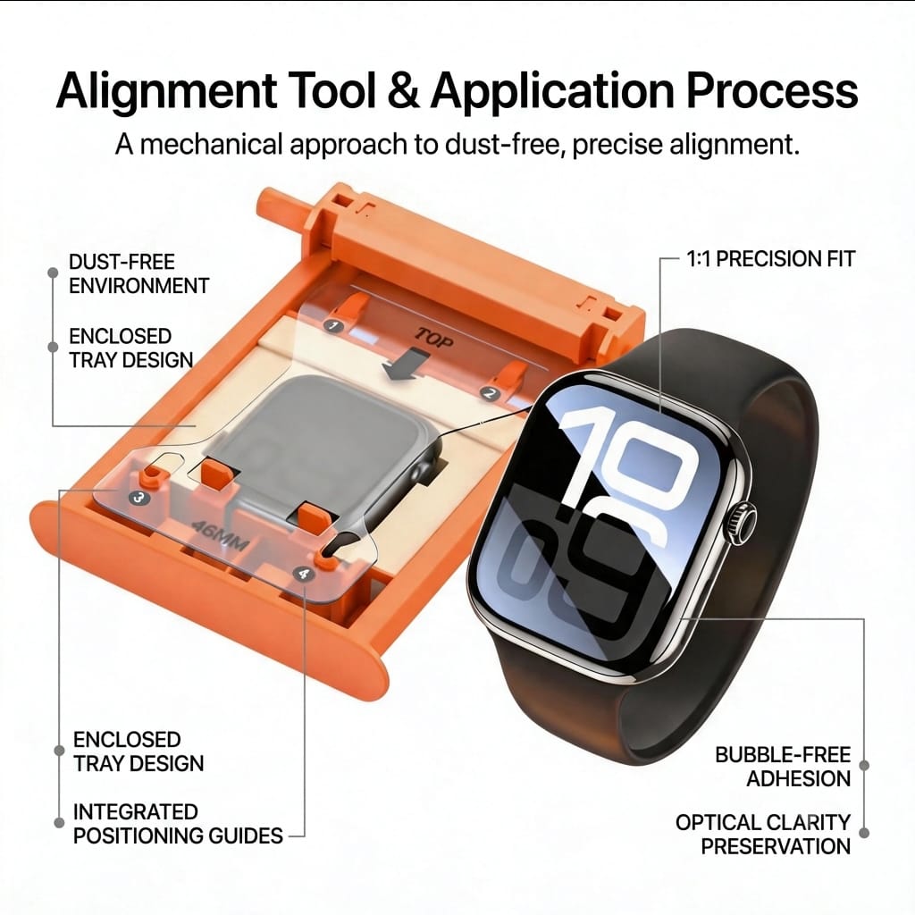 Apple Watch SE 1/2/3, Series 4/5/6 (40mm) Screen Protector - Curved 3D Tempered Glass with Applicator | ZeroDamage