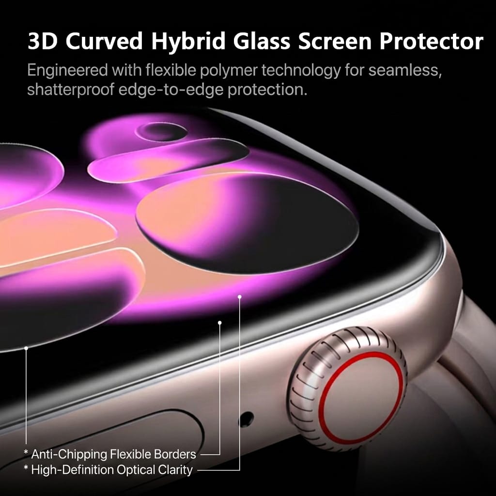Apple Watch SE 1/2/3, Series 4/5/6 (40mm) Screen Protector - 3D Hybrid Flexible Film with Applicator | ZeroDamage