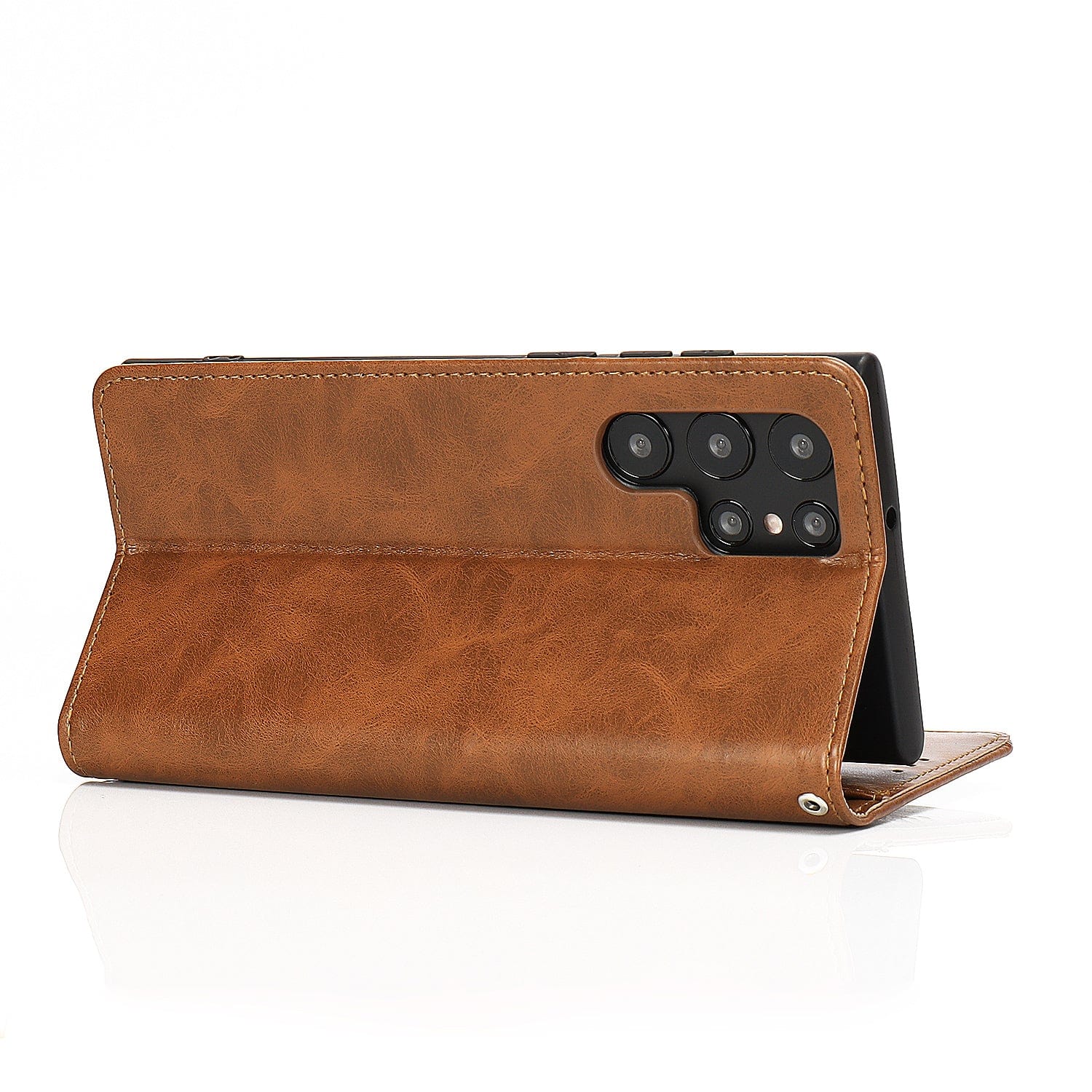 Indy Series Leather Wallet Case with Screen and Camera Protector - Samsung Galaxy S24 Ultra