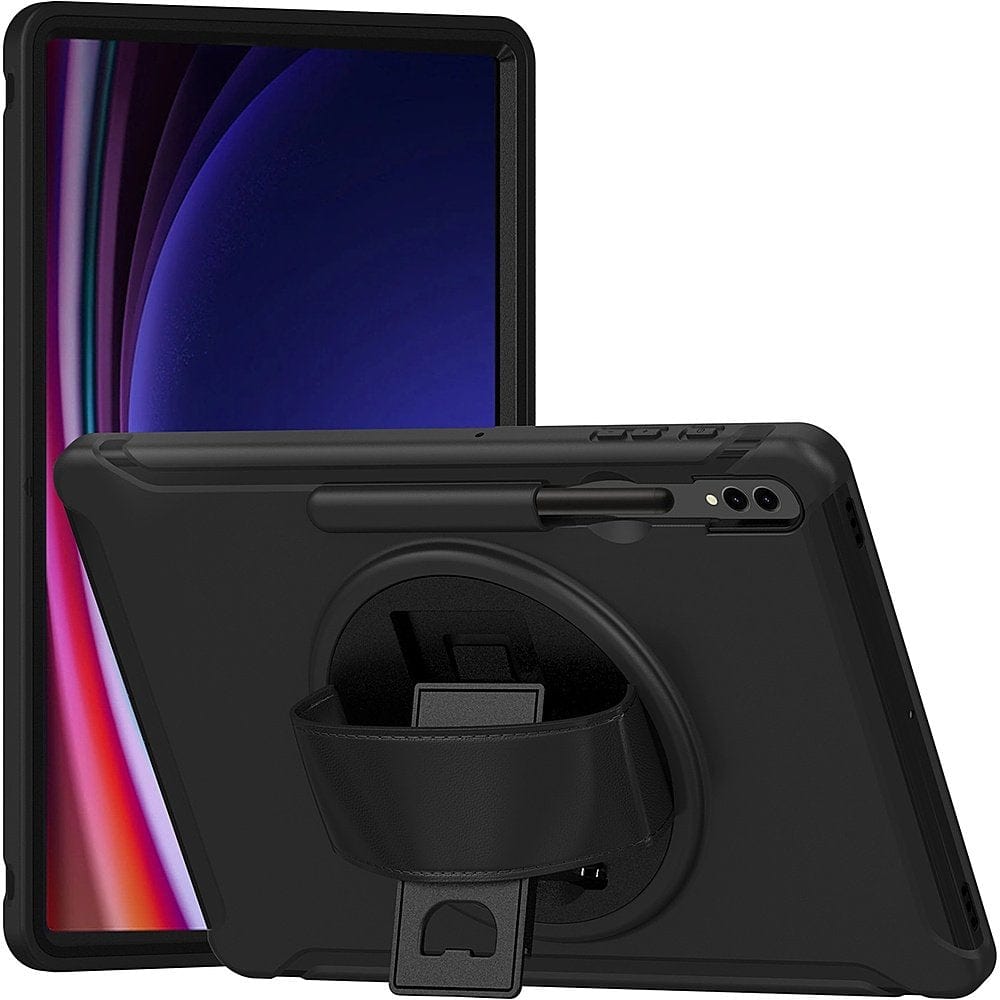 Protection Hand Strap Series Case for Samsung Galaxy Tab S9 Ultra and Tab S8 Ultra - Black