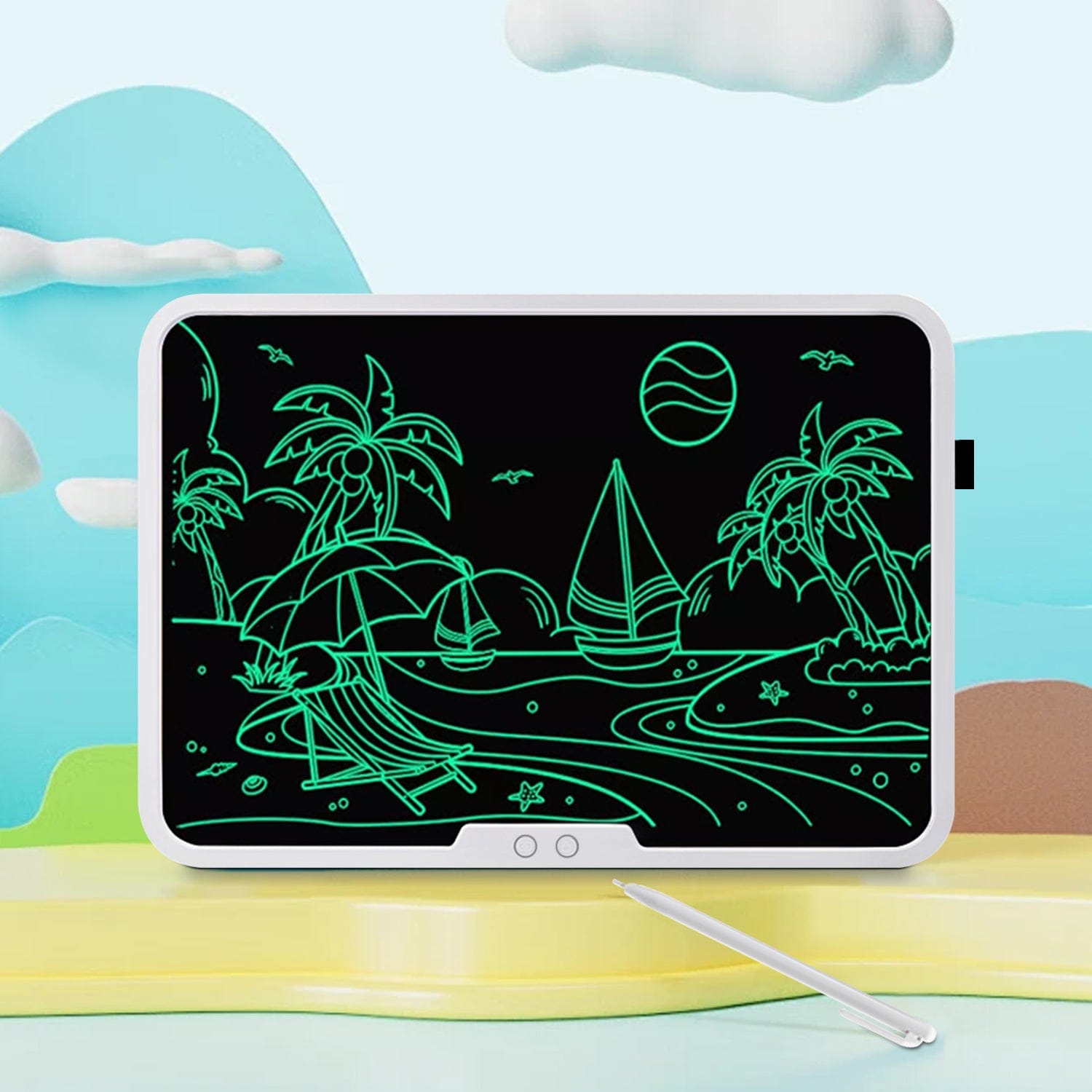 Digital Writing Tablet 15" - One-Touch Erase & Lock