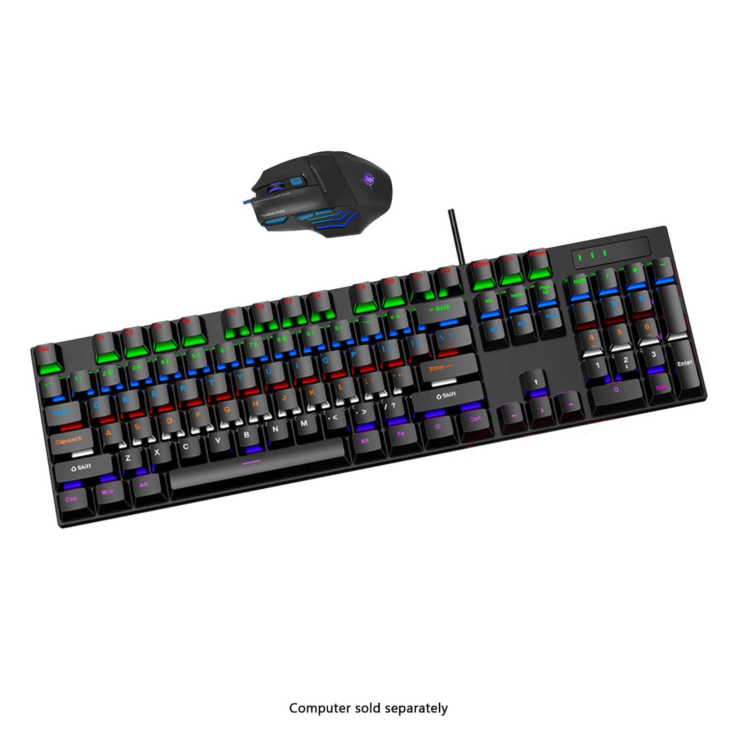Wired Gaming Keyboard & Mouse Combo - 104-Key Anti-Ghosting RGB Backlight