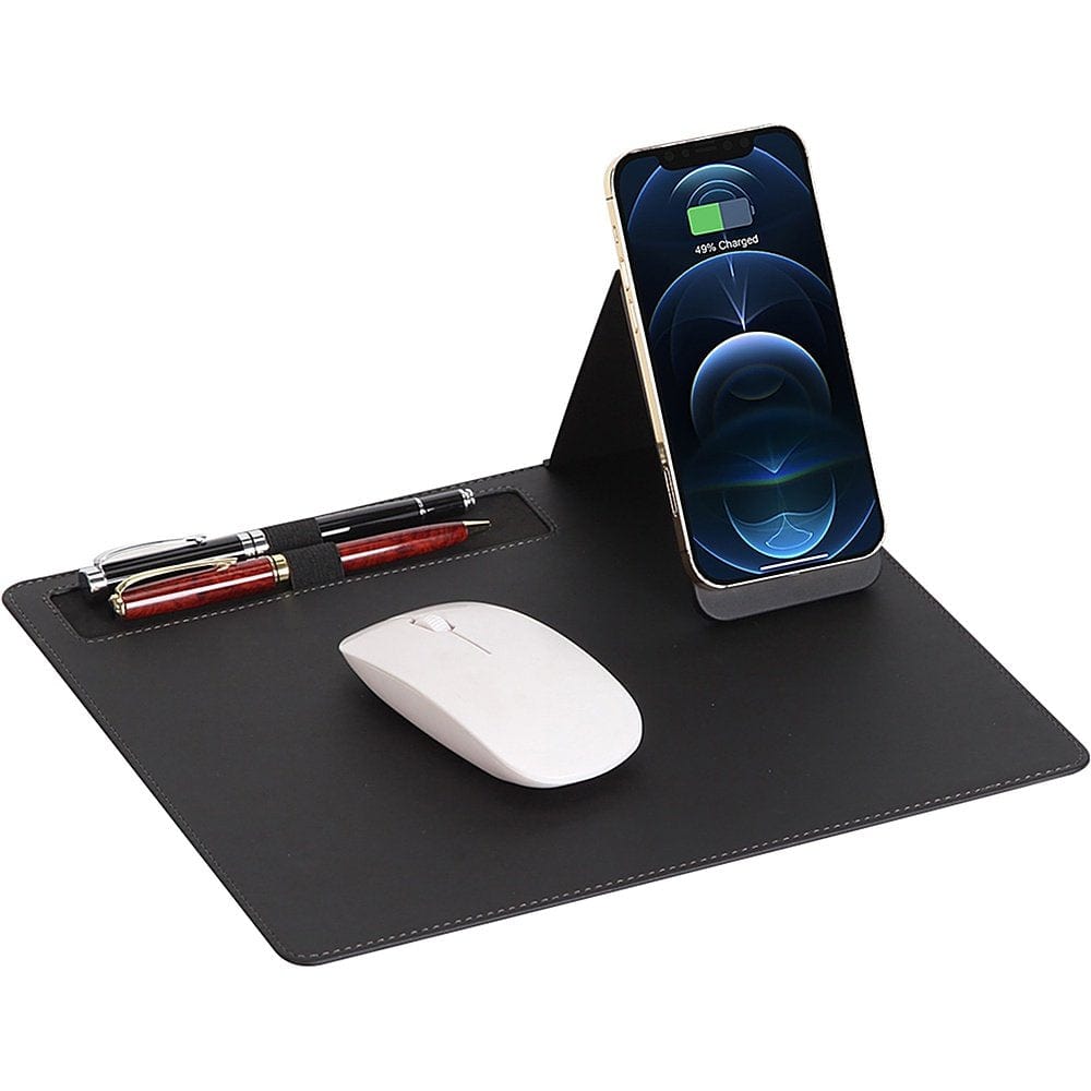 Office Mouse Pad with Wireless Charging - Black