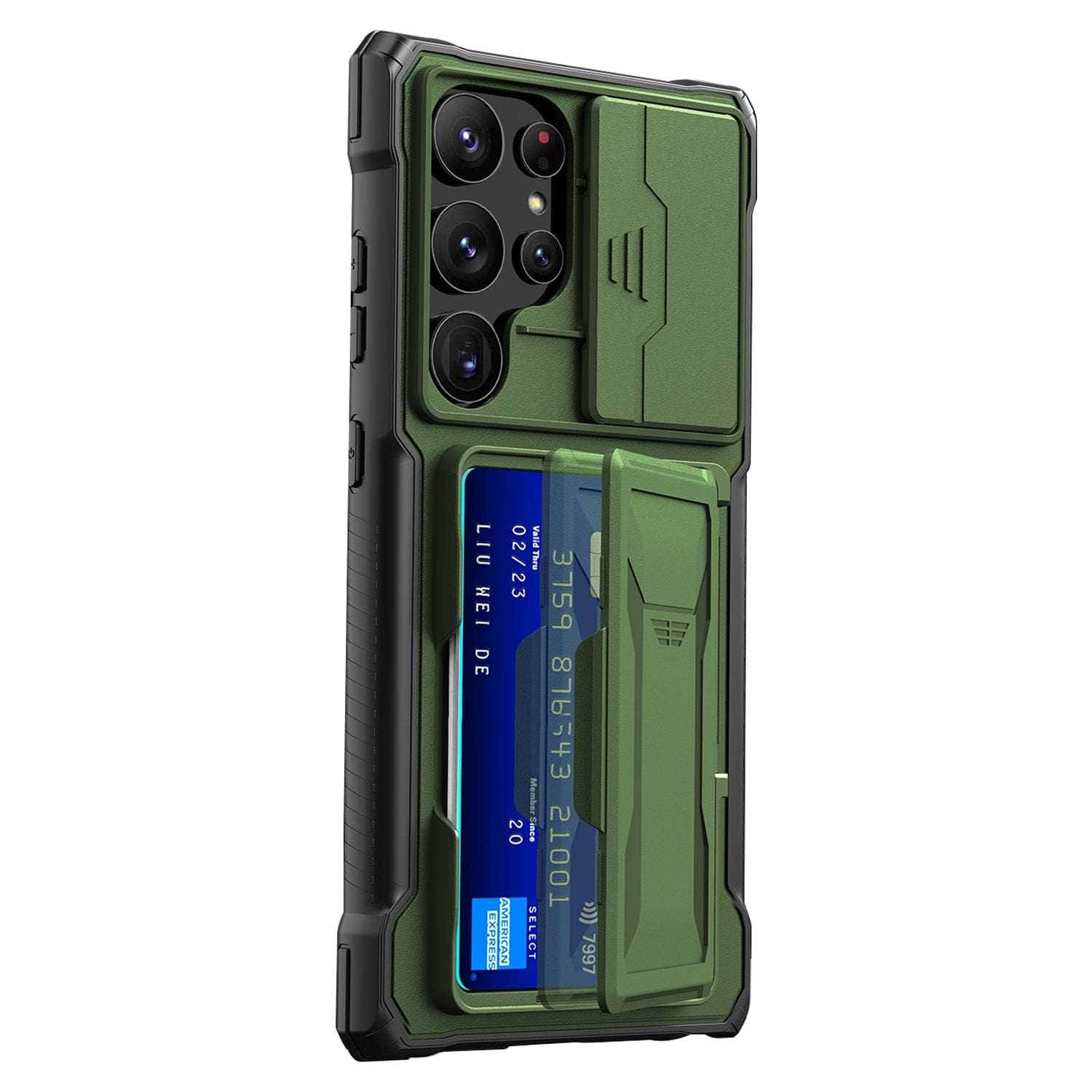 Raider Series Heavy-Duty Card-Slot Case with Screen and Camera Protector - Samsung Galaxy S24 Ultra