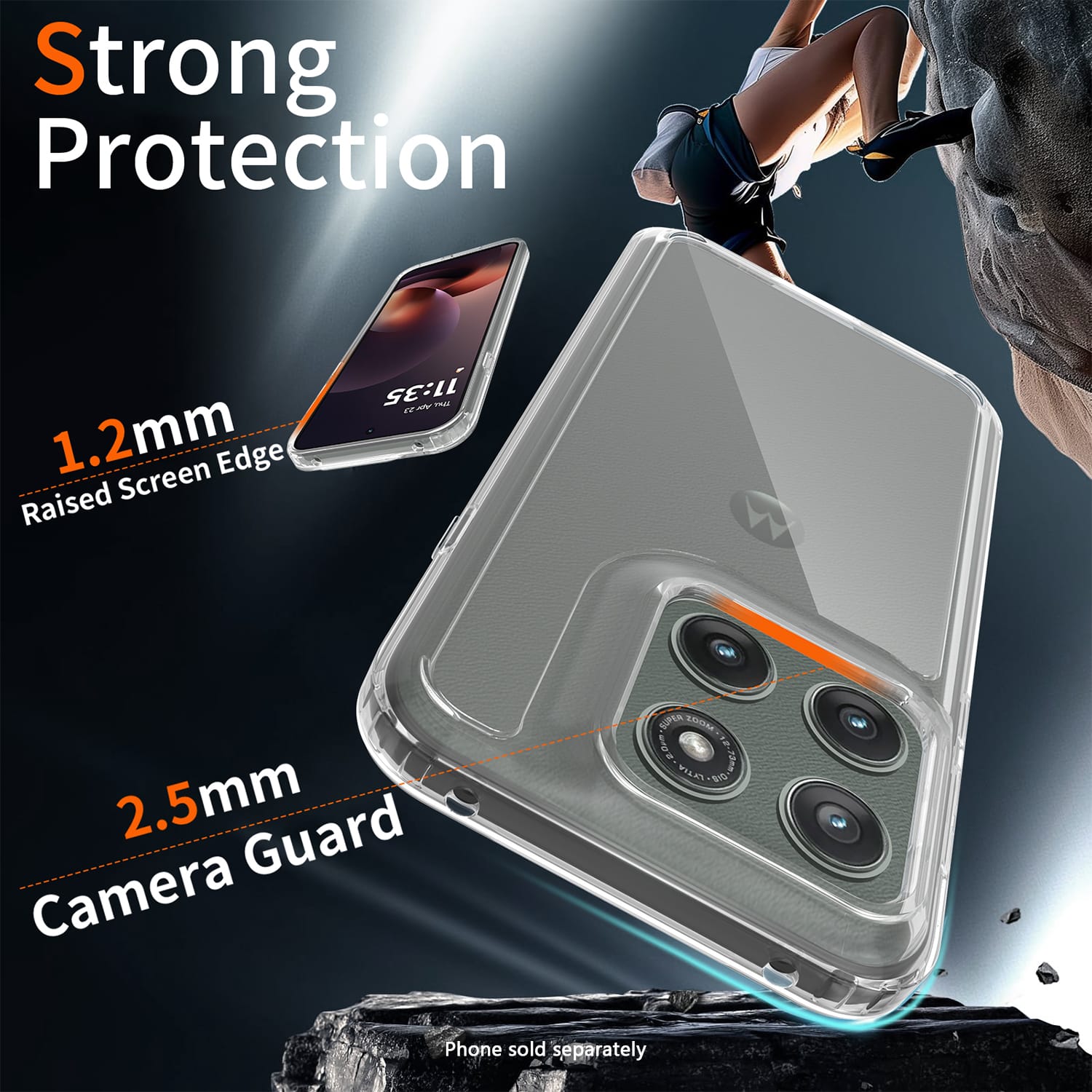 Motorola Edge 5G (2026) Clear Case - Anti-Slip, Shock-Absorbing Corners | Venture Series