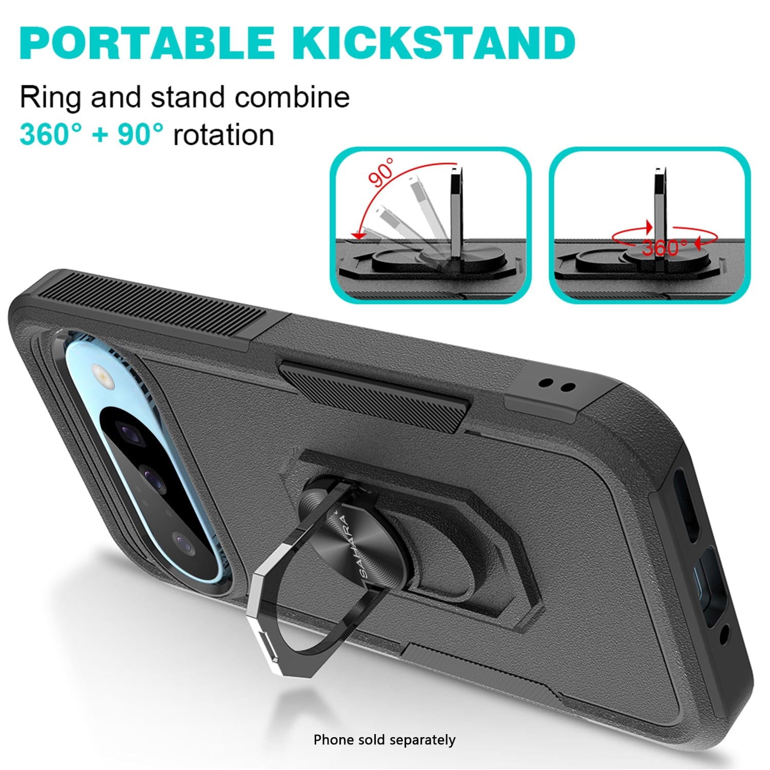 Google Pixel 10/10 Pro Case – Heavy-Duty Kickstand, Anti-Slip Grip | Raider Series