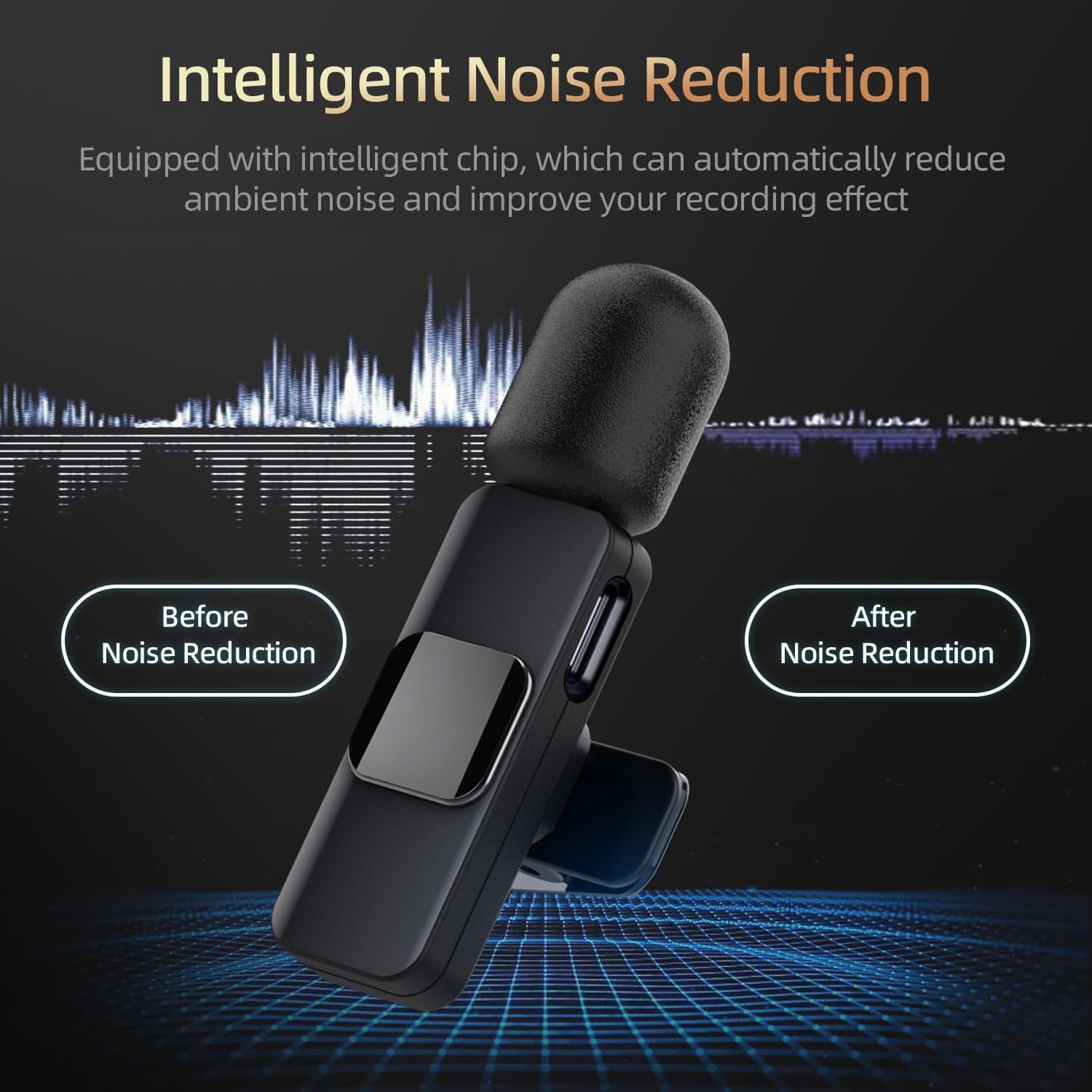 Portable Wireless Lavalier Microphone Set - Dual Clip-On Mics