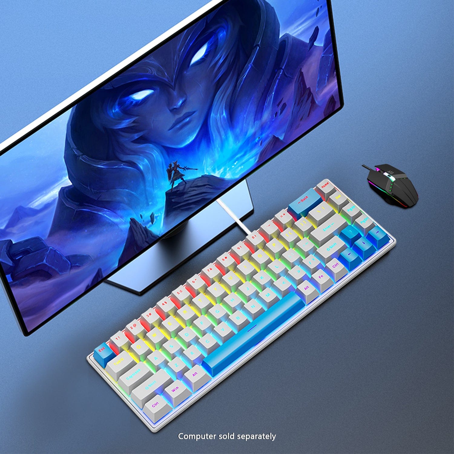 Wired Gaming Keyboard & Mouse Combo - Anti-Ghosting Multi-Key, 68 Keys