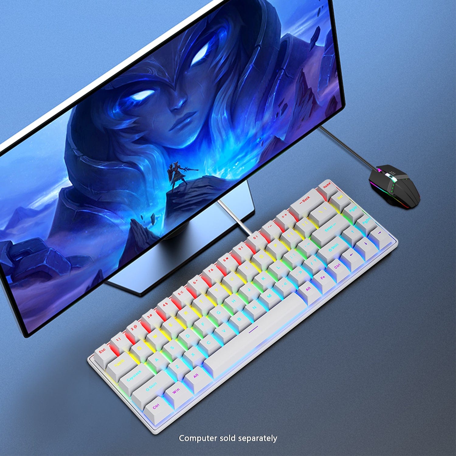 Wired Gaming Keyboard & Mouse Combo - Anti-Ghosting Multi-Key, 68 Keys