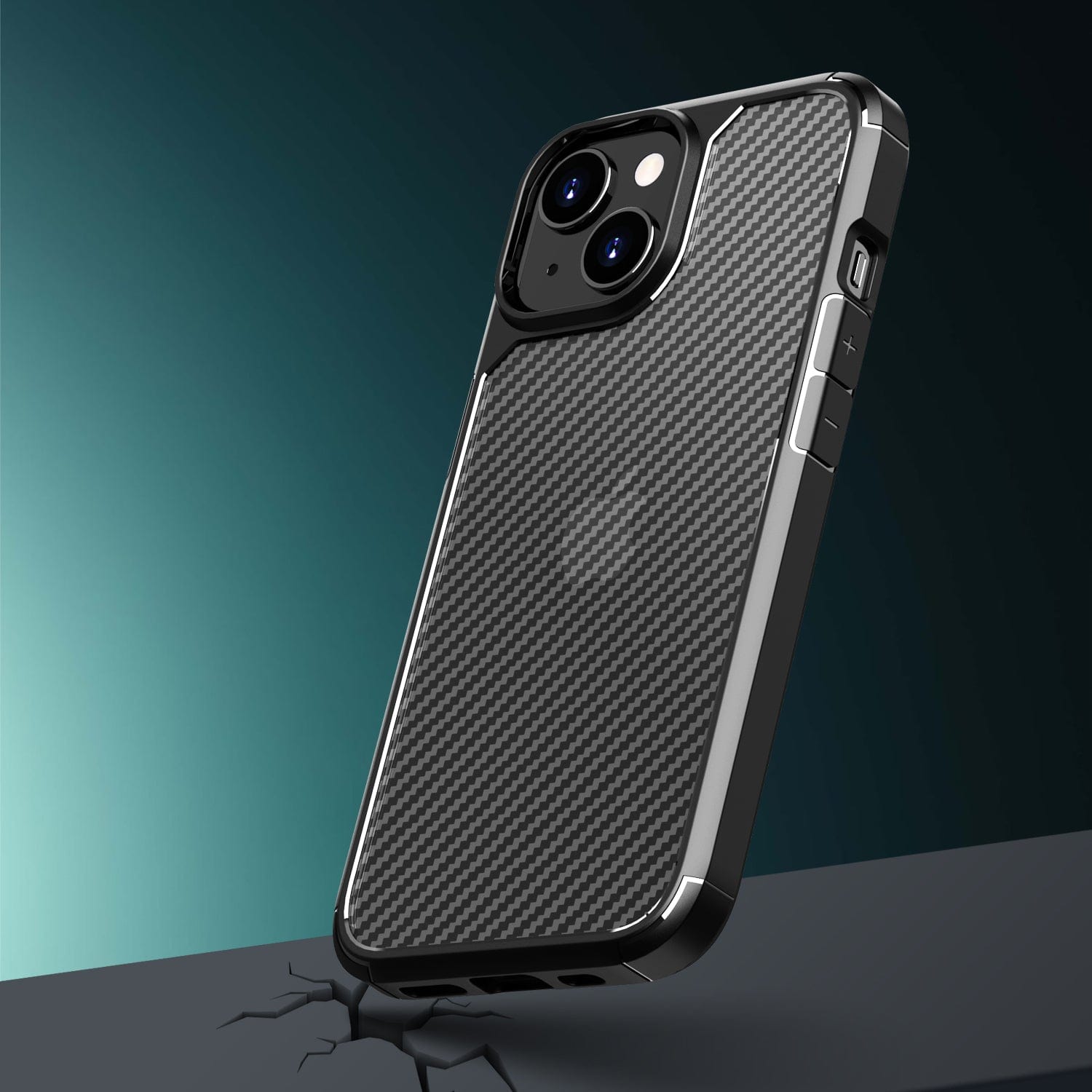 Venture Series Carbon-Fiber Style Case with Screen and Camera Protector - iPhone 15