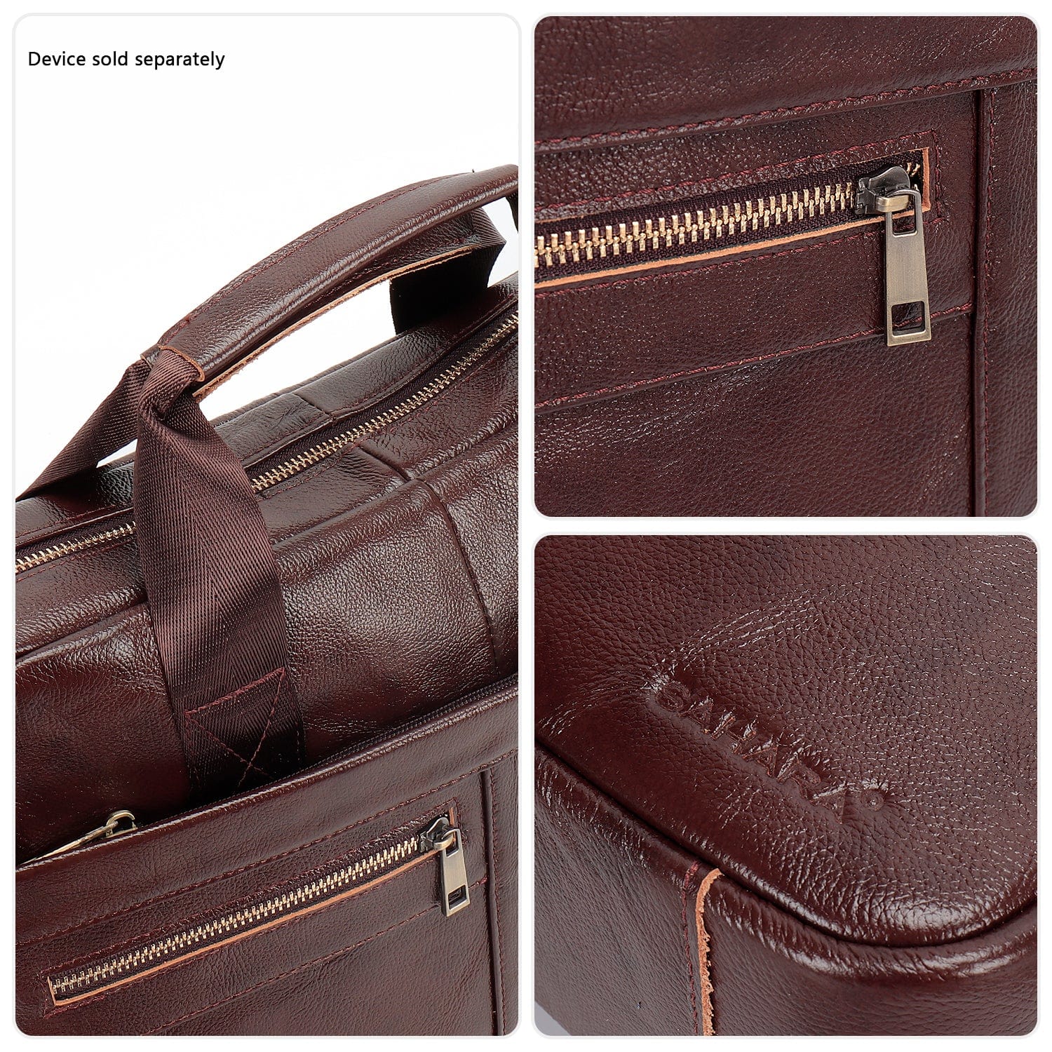 Genuine Leather Business Bag Briefcase for Laptops up to 16-inch
