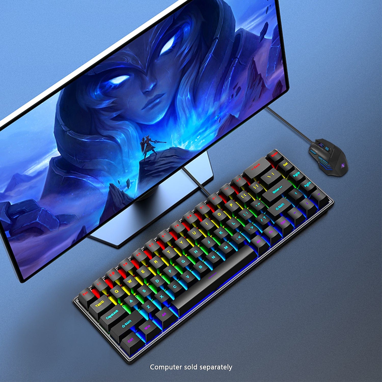 Wired Gaming Keyboard & Mouse Combo - Anti-Ghosting Multi-Key, 68 Keys