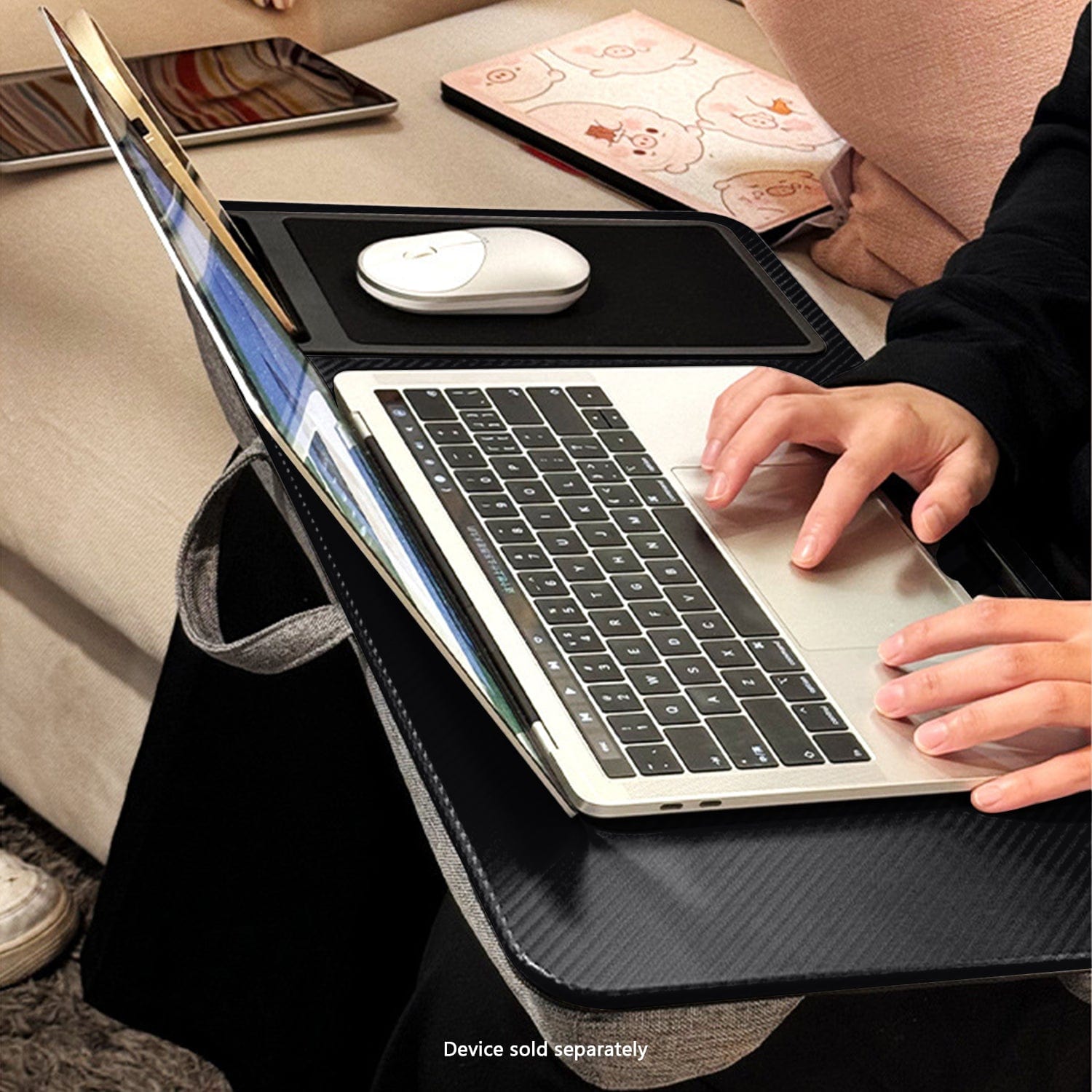 Universal On-The-Go Carbon Black Lap Desk Pad - Laptops up to 17.3"