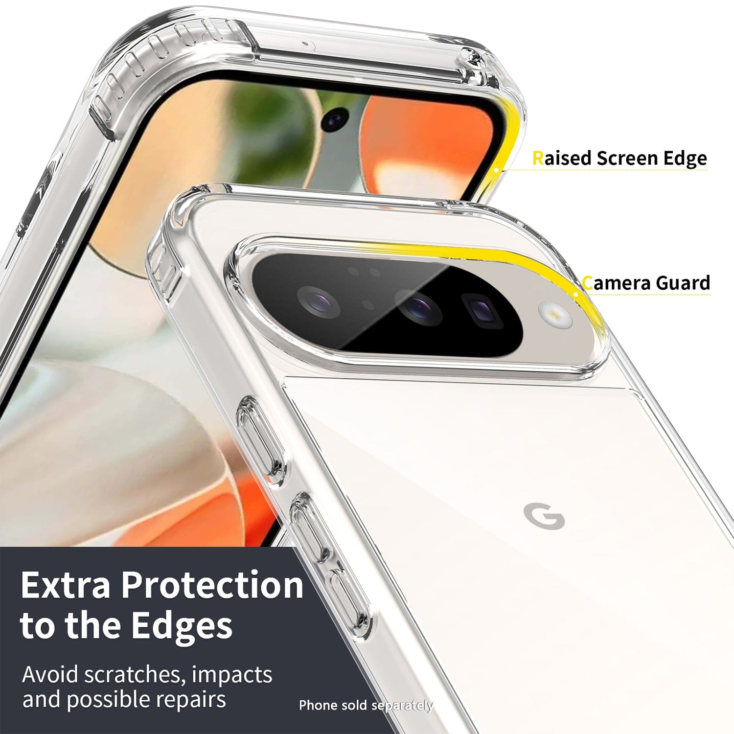 Google Pixel 10/10 Pro Clear Case – Slim Anti-Slip Grip | Venture Series