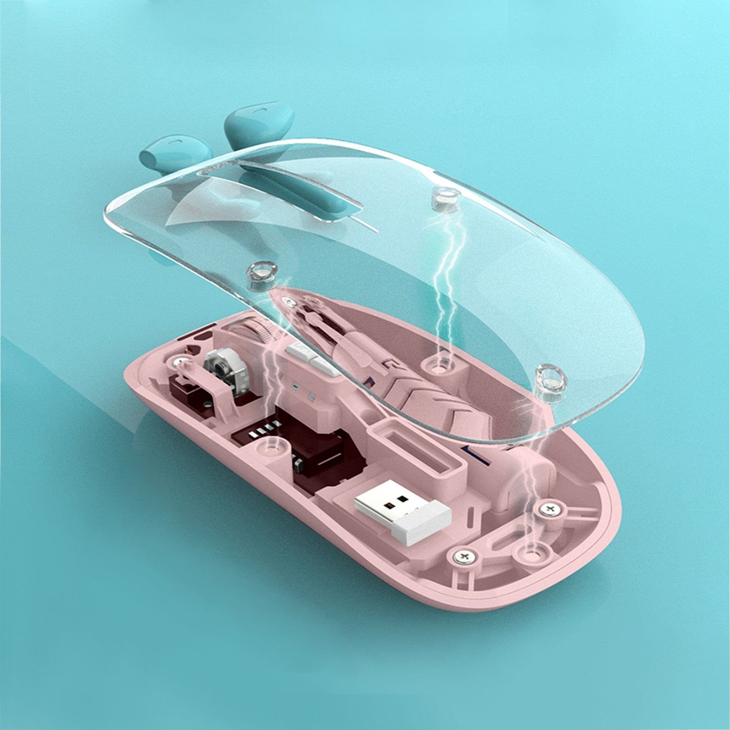 Wireless Mouse - Transparent Dual-Mode, Rechargeable Design | Glacier Series