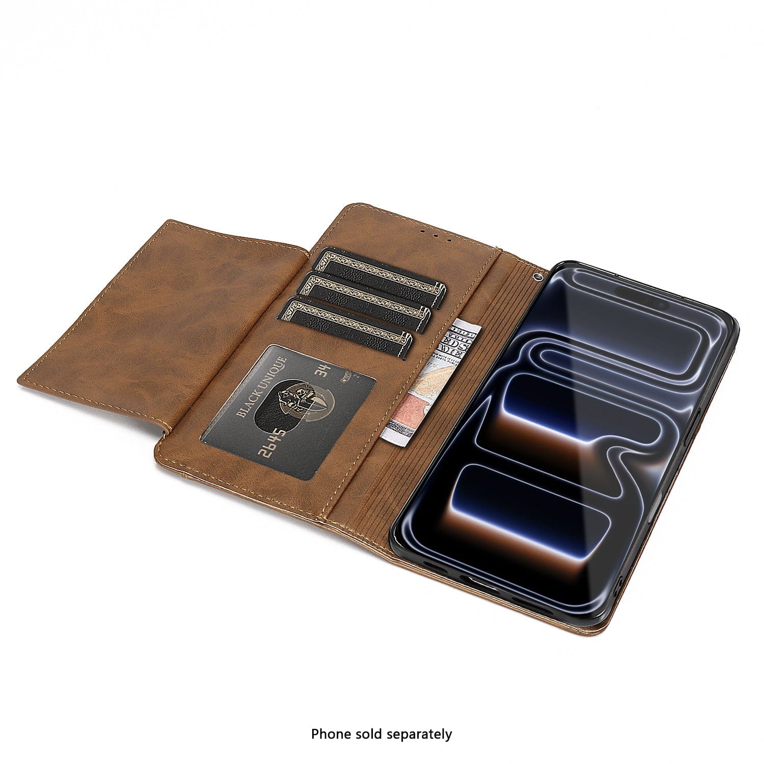Indy Series Leather Folio Wallet Case Compatible with Magsafe for Apple iPhone 17 Pro