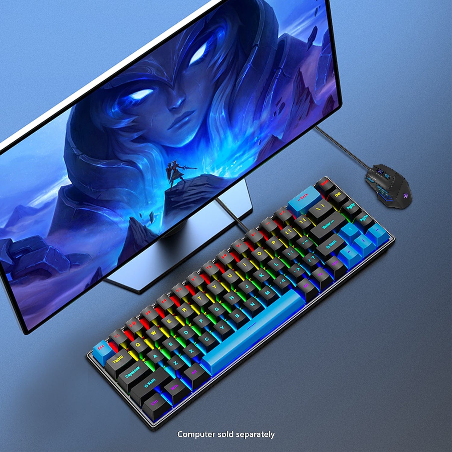 Wired Gaming Keyboard & Mouse Combo - Anti-Ghosting Multi-Key, 68 Keys