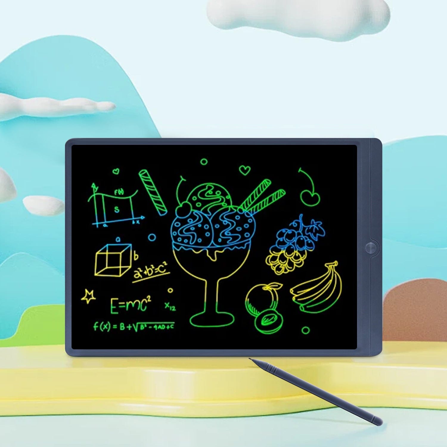 LCD Writing Tablet 13.5"  - Large Color Display with One-Touch Erase & Lock