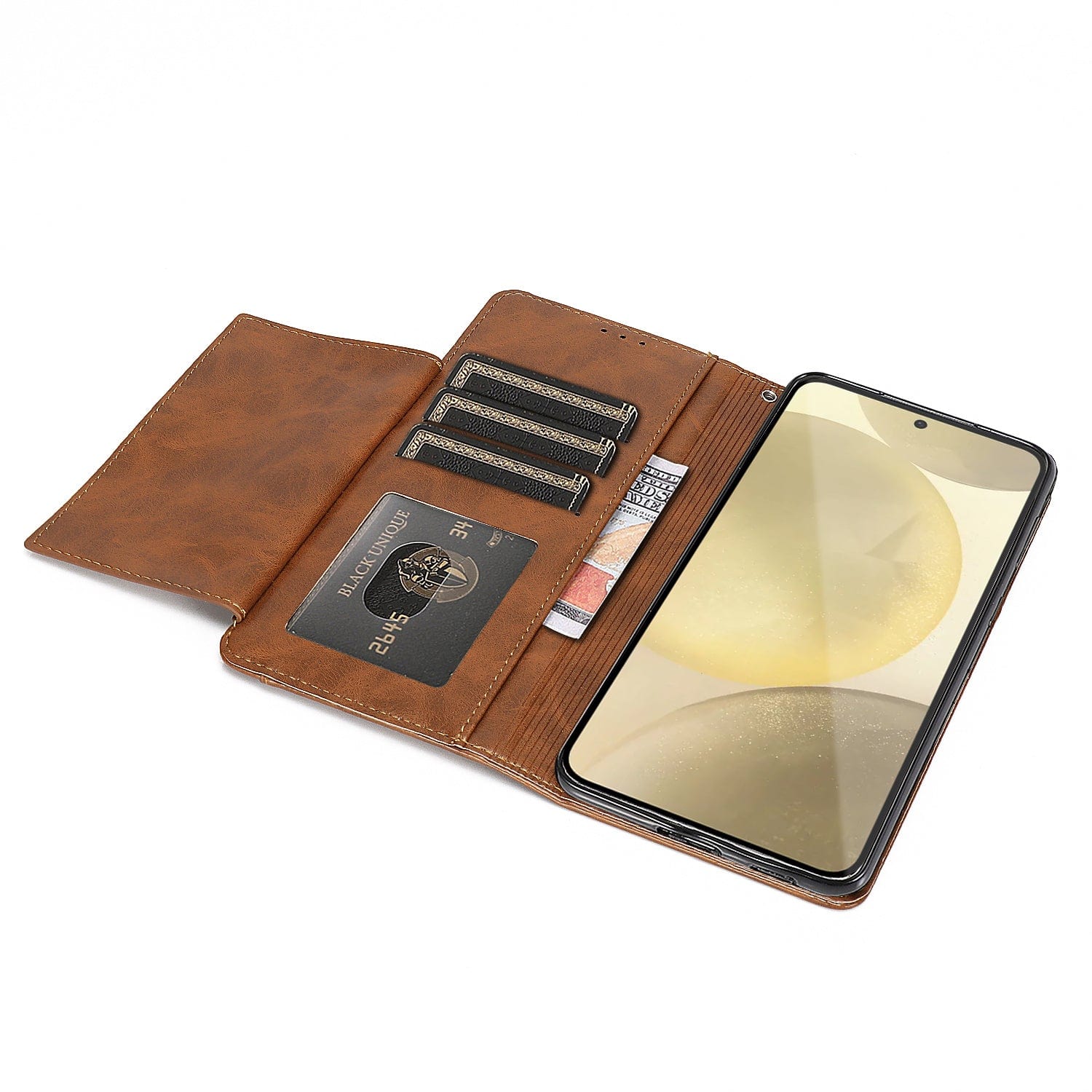 Indy Series Leather Wallet Case with Screen Protector - Samsung Galaxy S24