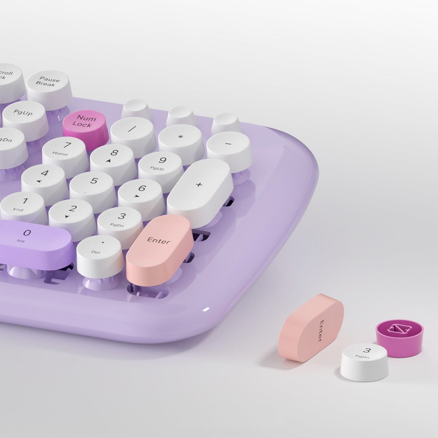 Wireless Keyboard & Mouse Combo - Silent Click, Colorful 104 Keys