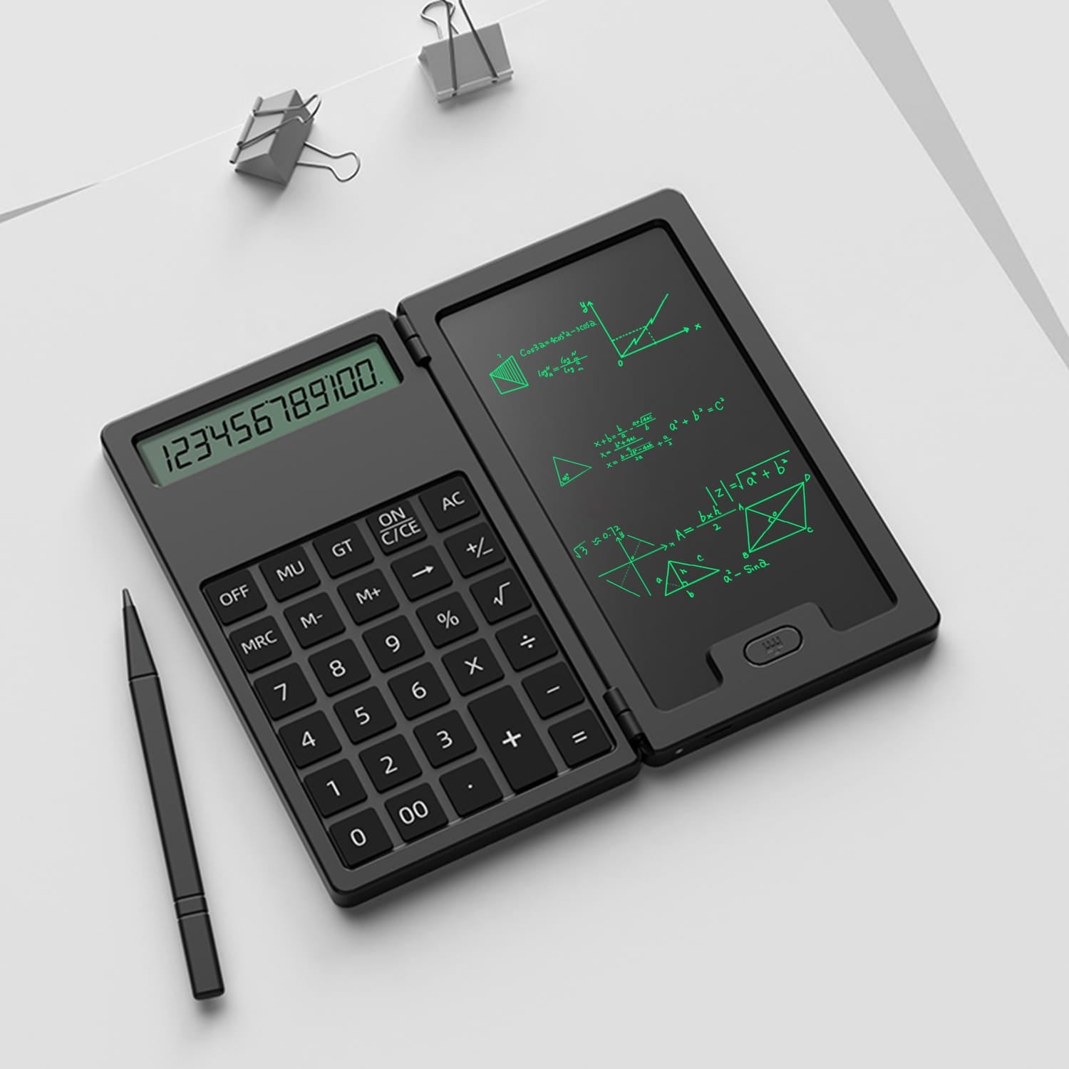 Sahara Scientific Calculator with 5-Inch LCD Writing Tablet - 12-Digit Foldable Design