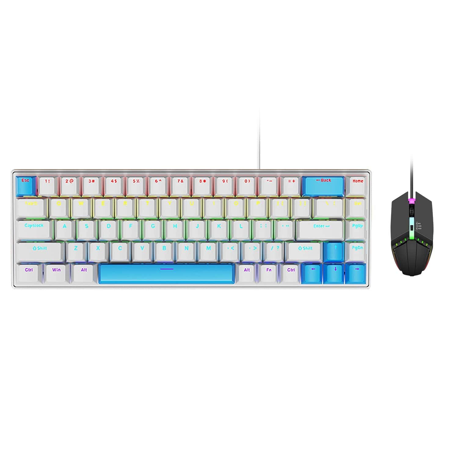Wired Gaming Keyboard & Mouse Combo - Anti-Ghosting Multi-Key, 68 Keys