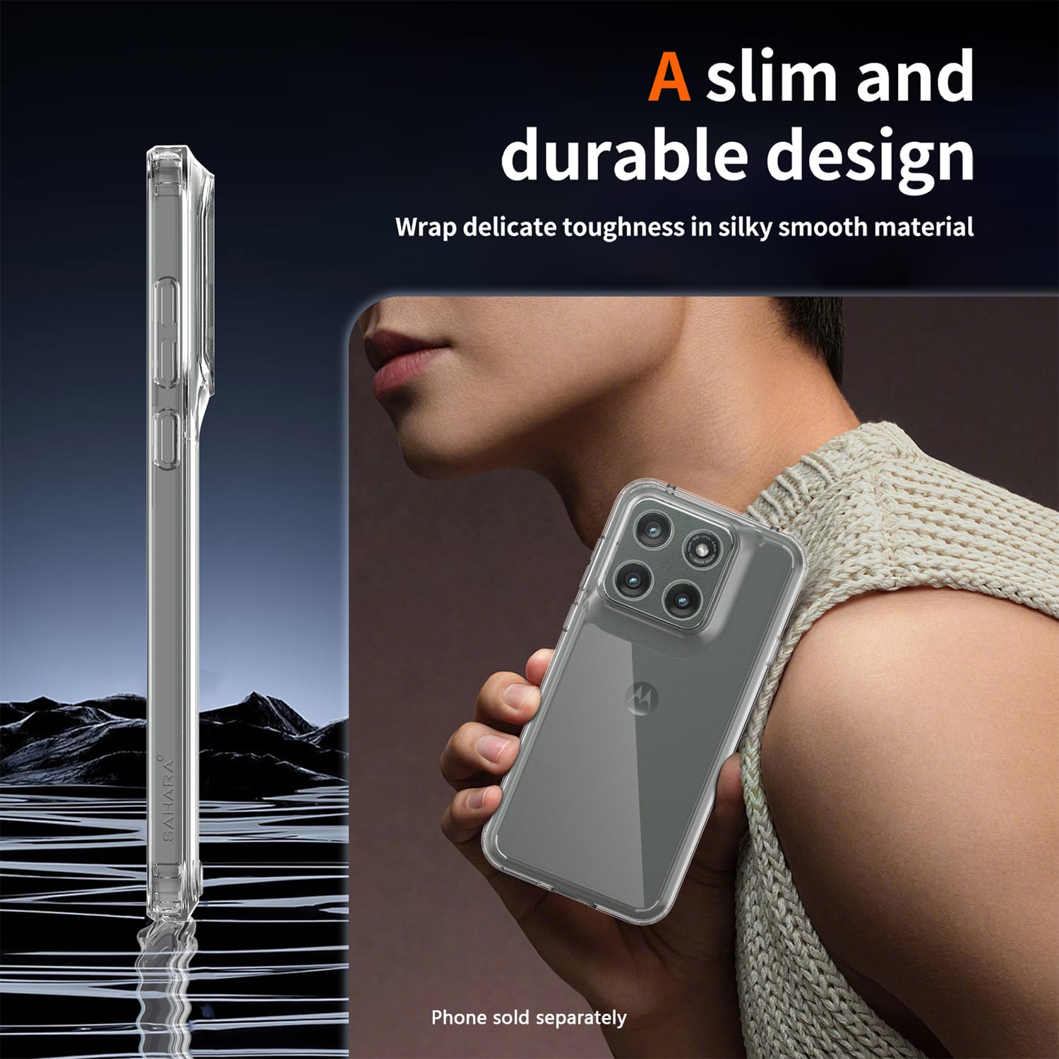 Motorola Edge 5G (2026) Clear Case - Anti-Slip, Shock-Absorbing Corners | Venture Series