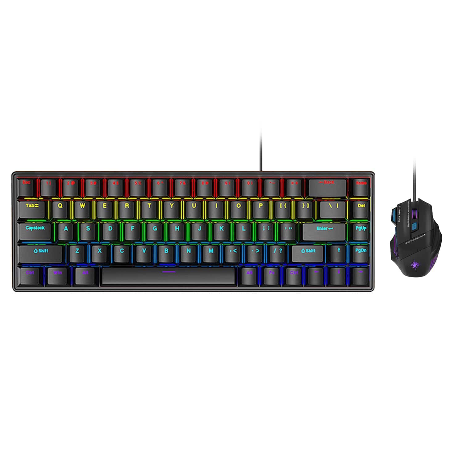 Wired Gaming Keyboard & Mouse Combo - Anti-Ghosting Multi-Key, 68 Keys