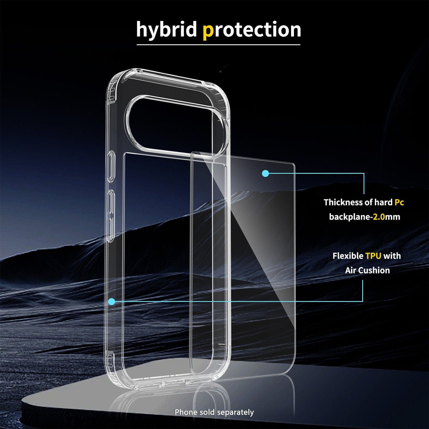 Google Pixel 10/10 Pro Clear Case – Slim Anti-Slip Grip | Venture Series