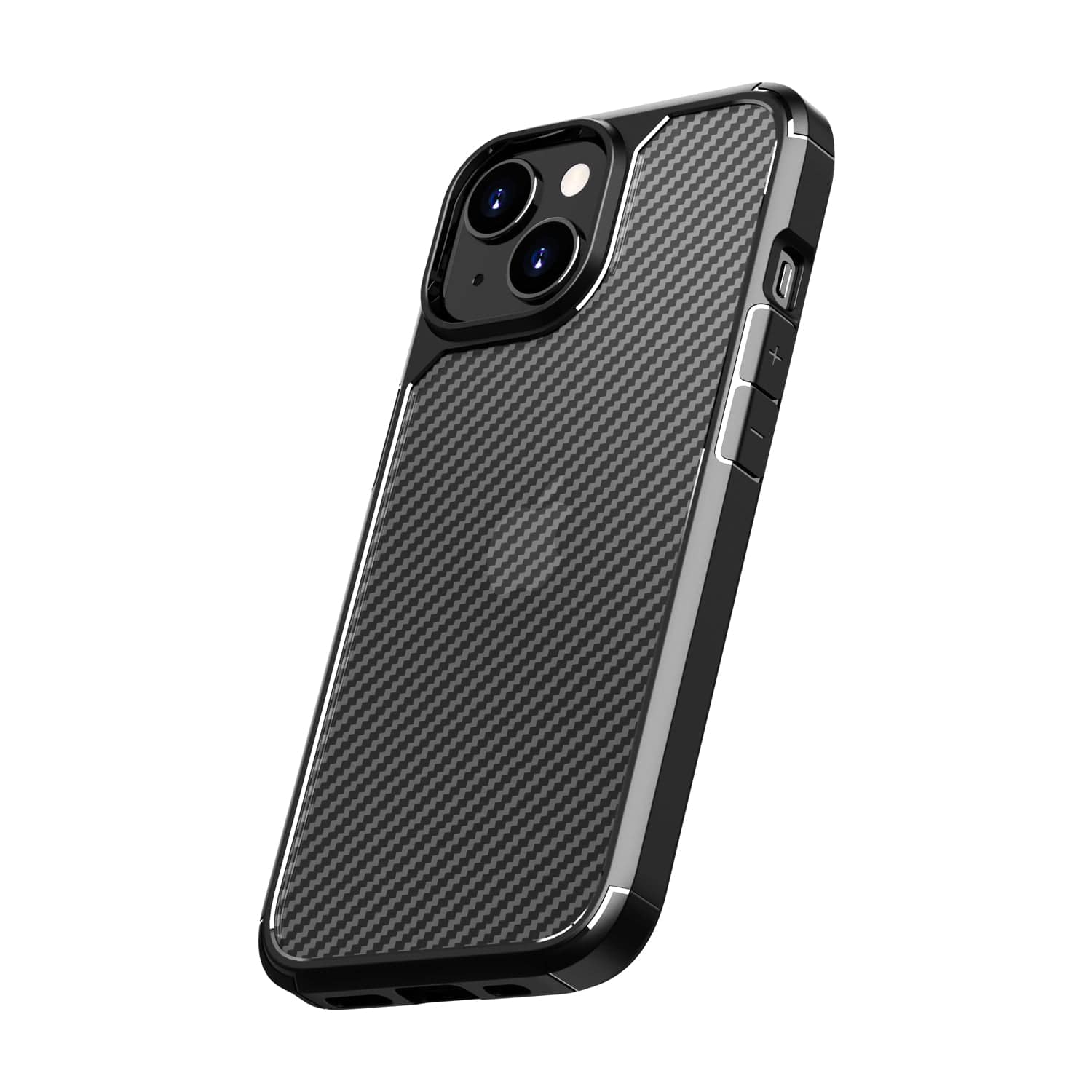 Venture Series Carbon-Fiber Style Anti-Slip Case with Screen and Camera Protector - iPhone 15 Plus