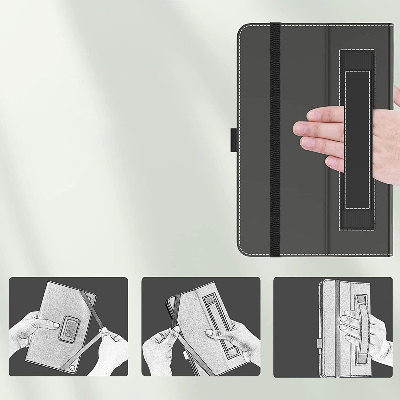 Hand Strap Series Folio Case for Amazon Fire 7 (2022)