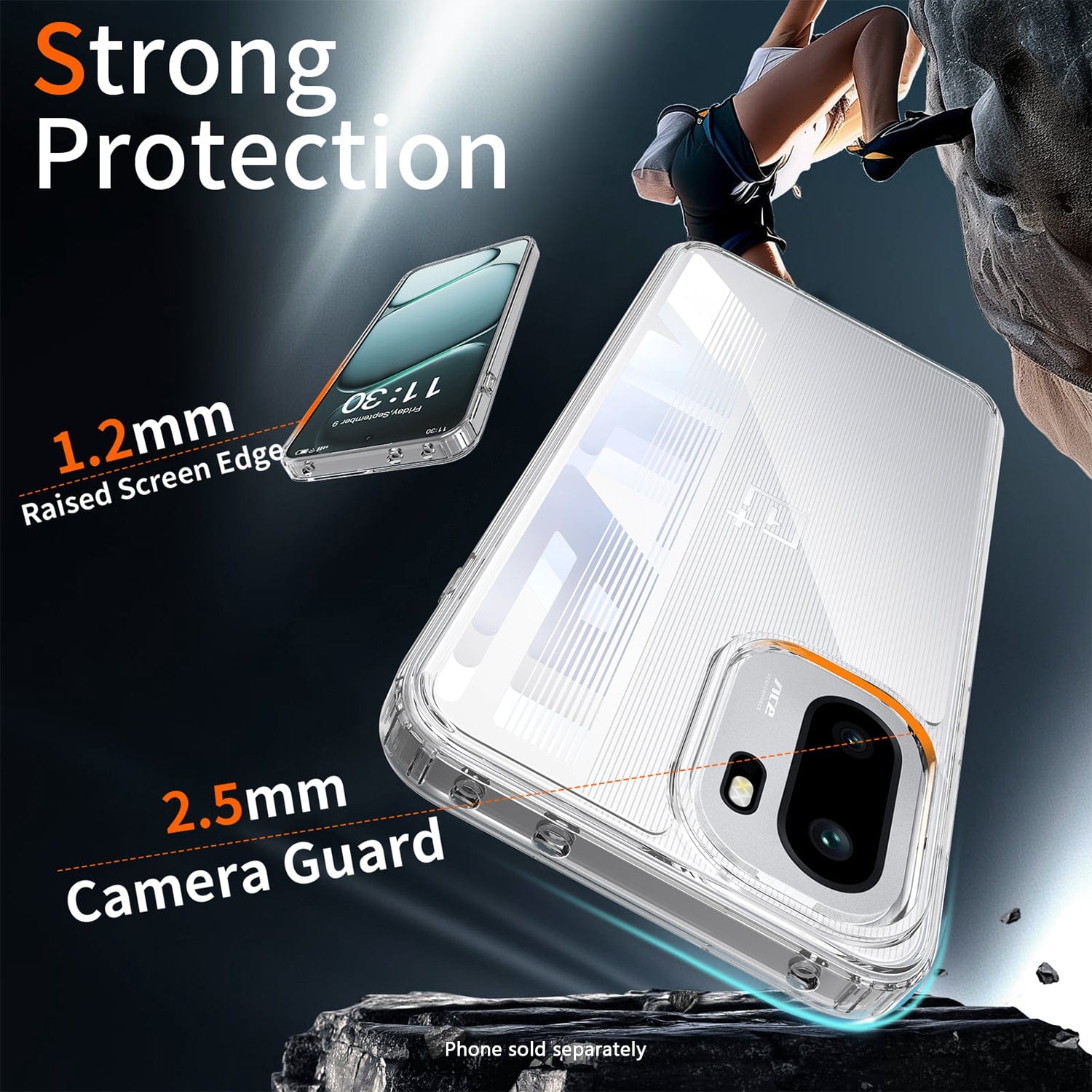 OnePlus 15R Clear Case - Smooth Finish Anti-Slip | Venture Series