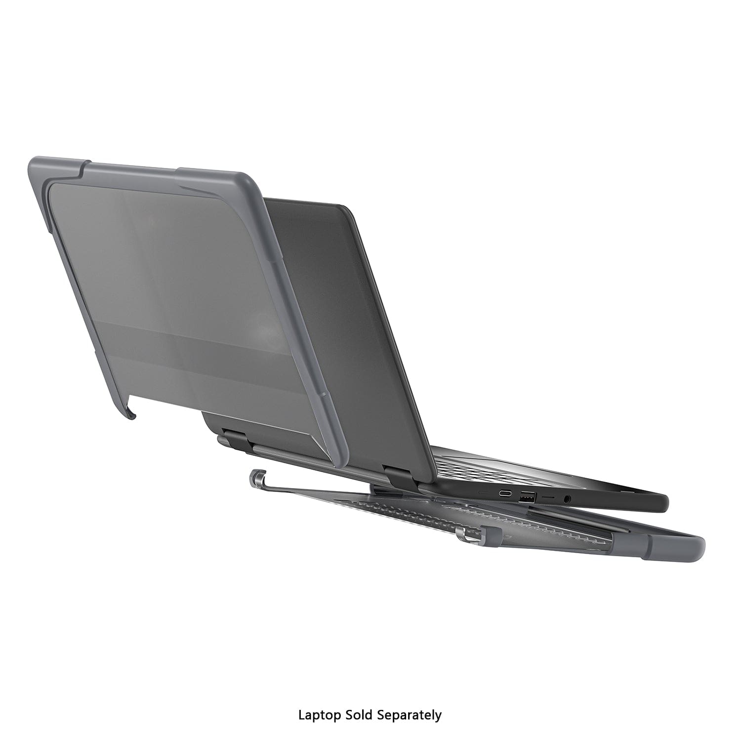 DualShock Laptop Case for Dell 3120/3110/3100 Clamshell & 2-in-1 Chromebook - Gray/Clear