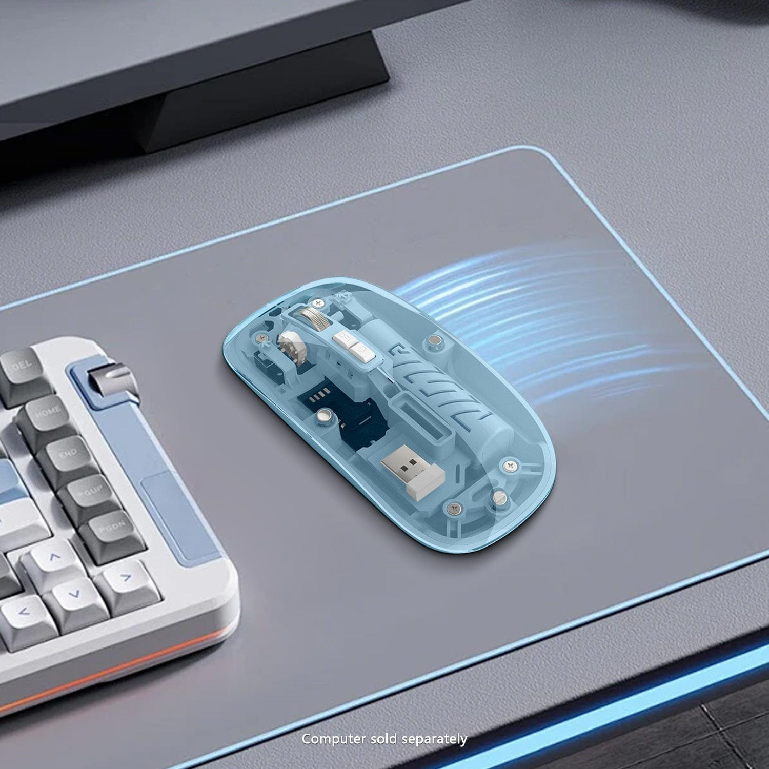 Wireless Mouse - Transparent Dual-Mode, Rechargeable Design | Glacier Series