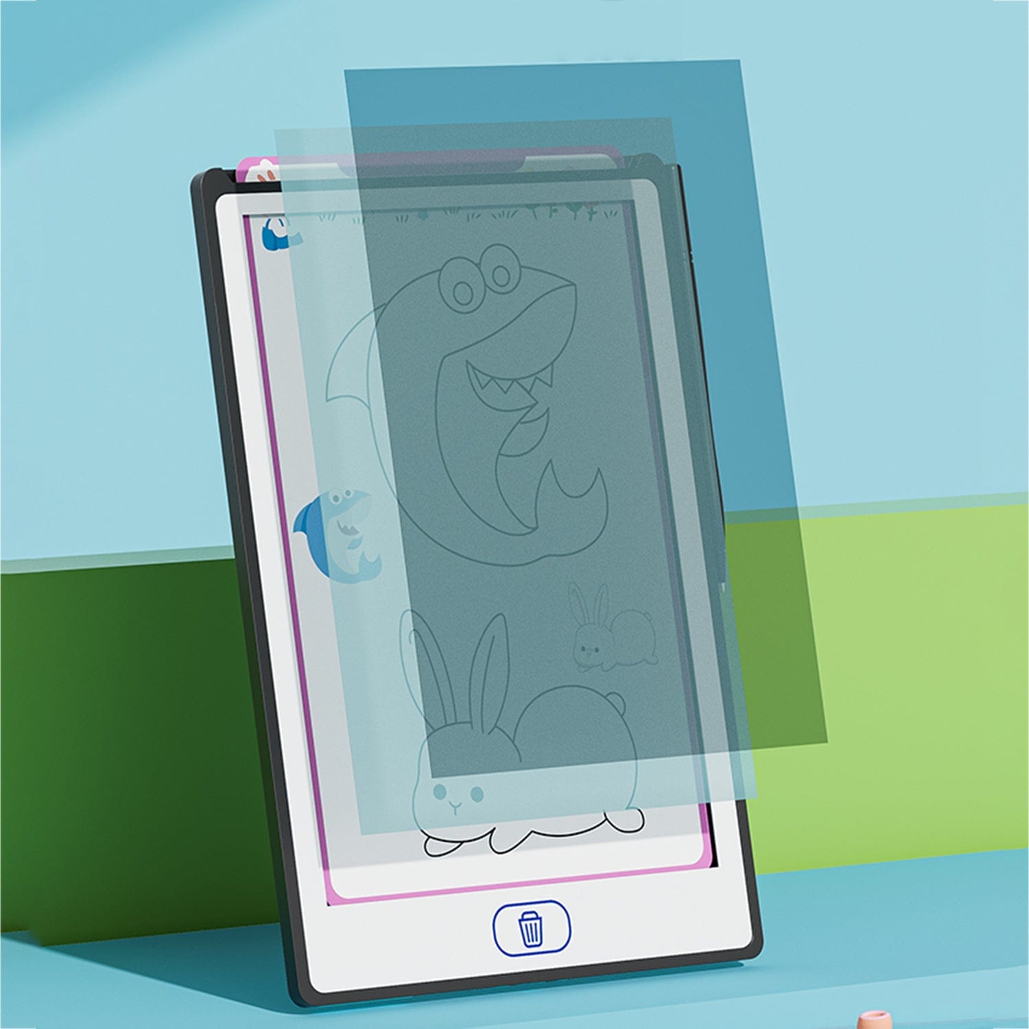 LCD Learning Kids Tablet 8.5" - Letter & Animal Tracing, One-Touch Erase