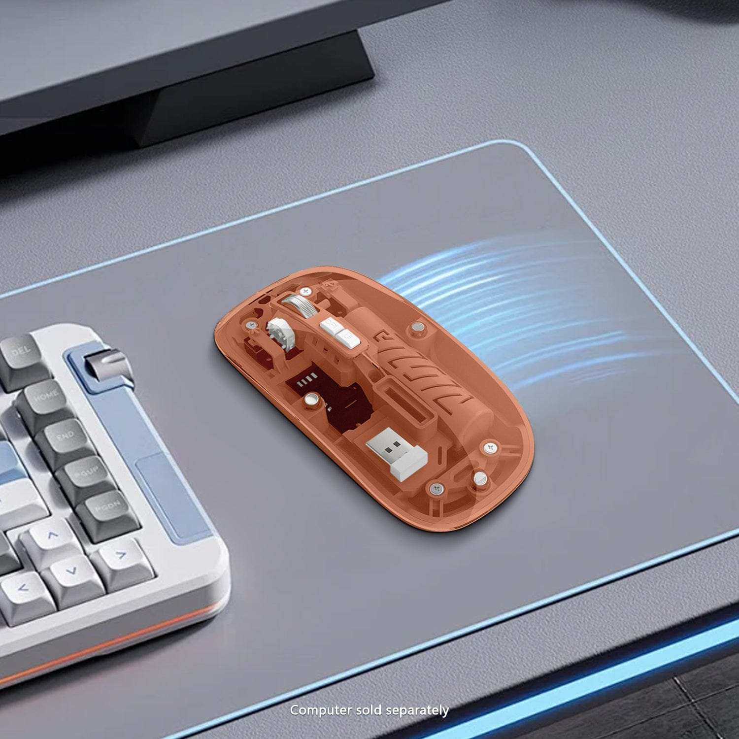 Wireless Mouse - Transparent Dual-Mode, Rechargeable Design | Glacier Series