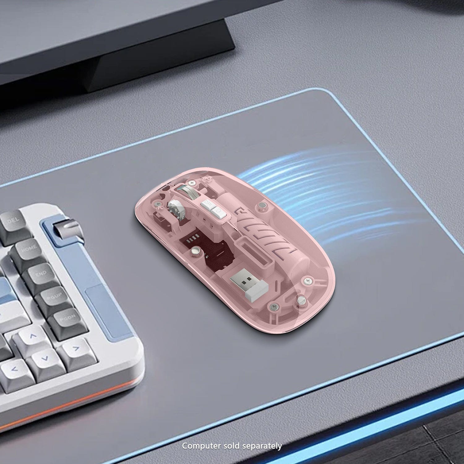Wireless Mouse - Transparent Dual-Mode, Rechargeable Design | Glacier Series