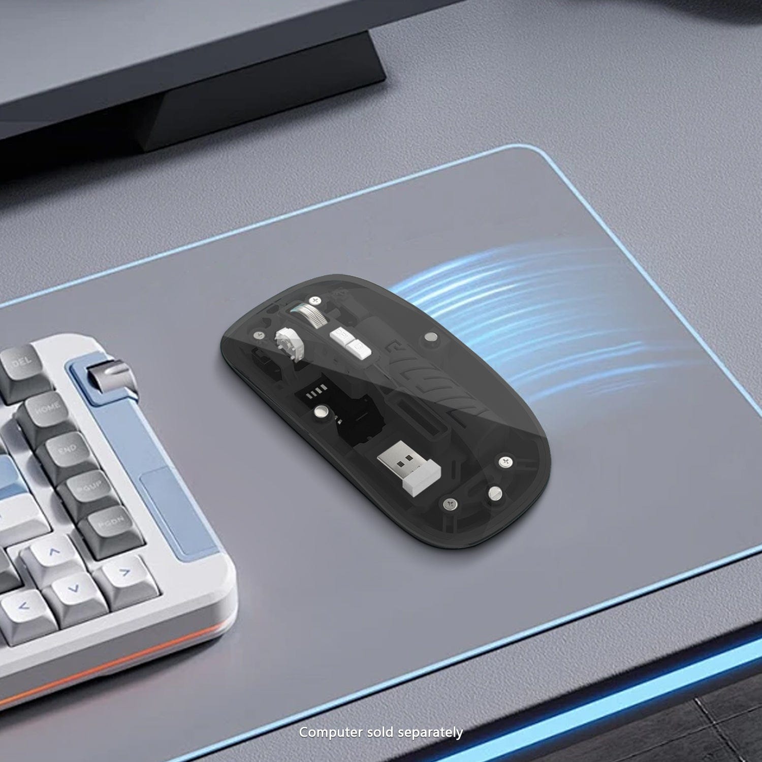 Wireless Mouse - Transparent Dual-Mode, Rechargeable Design | Glacier Series