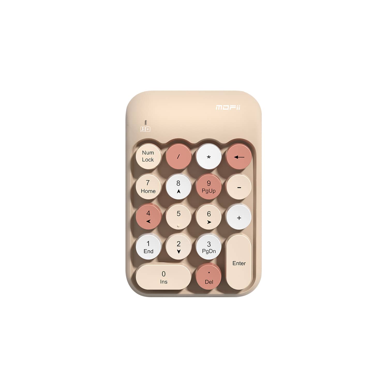 Wireless Numeric Keypad - Retro Ergonomic Design