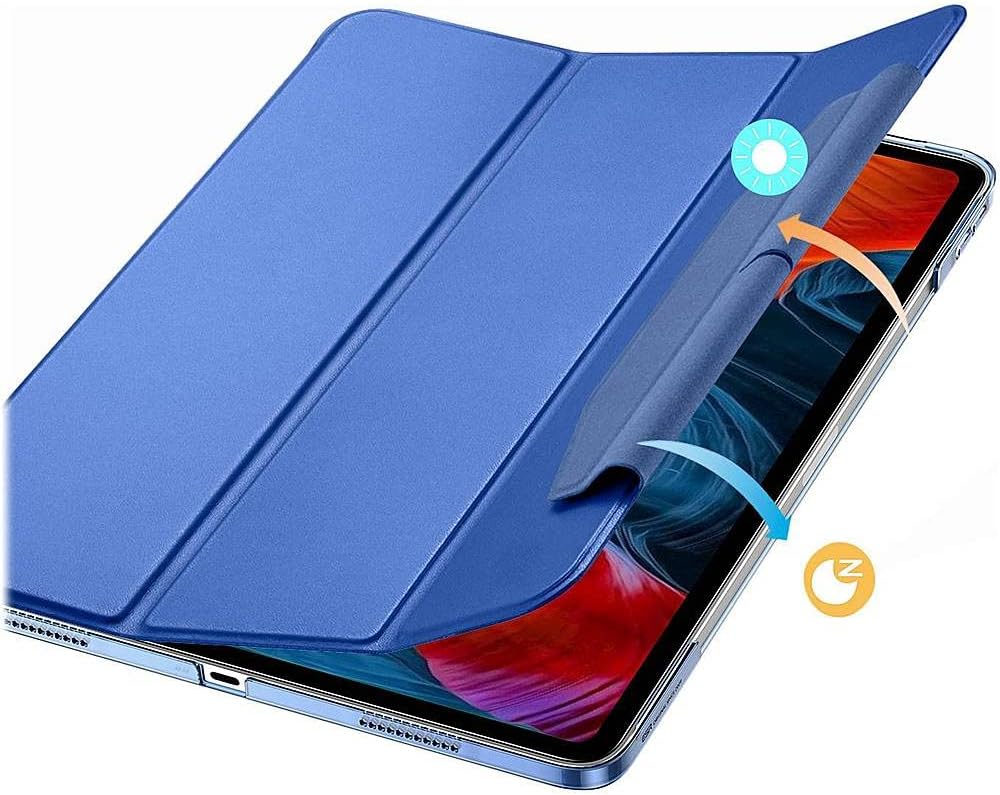Apple iPad Pro 12.9" (4th,5th, and 6th Gen 2020-2022) Protection Kit Bundle - ESR Folio Case with Tempered Glass Screen (Blue)